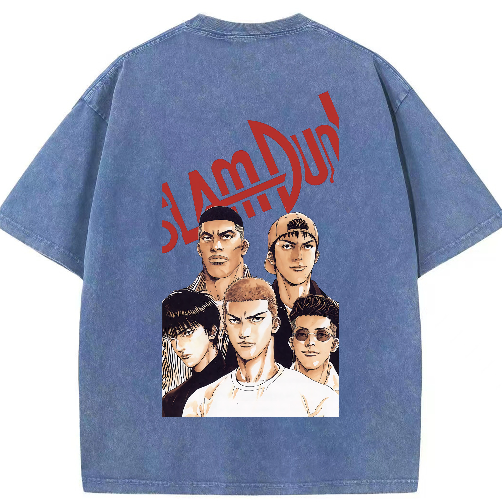 （画像用） SLAM DUNK／スラムダンク 綿100% ヴィンテージ風 半袖Tシャツ（背面プリント）
