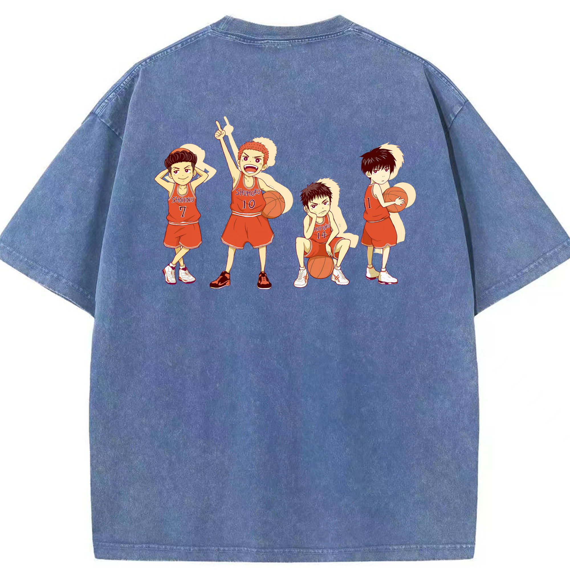 （画像用） SLAM DUNK／スラムダンク 綿100% ヴィンテージ風 半袖Tシャツ（背面プリント）