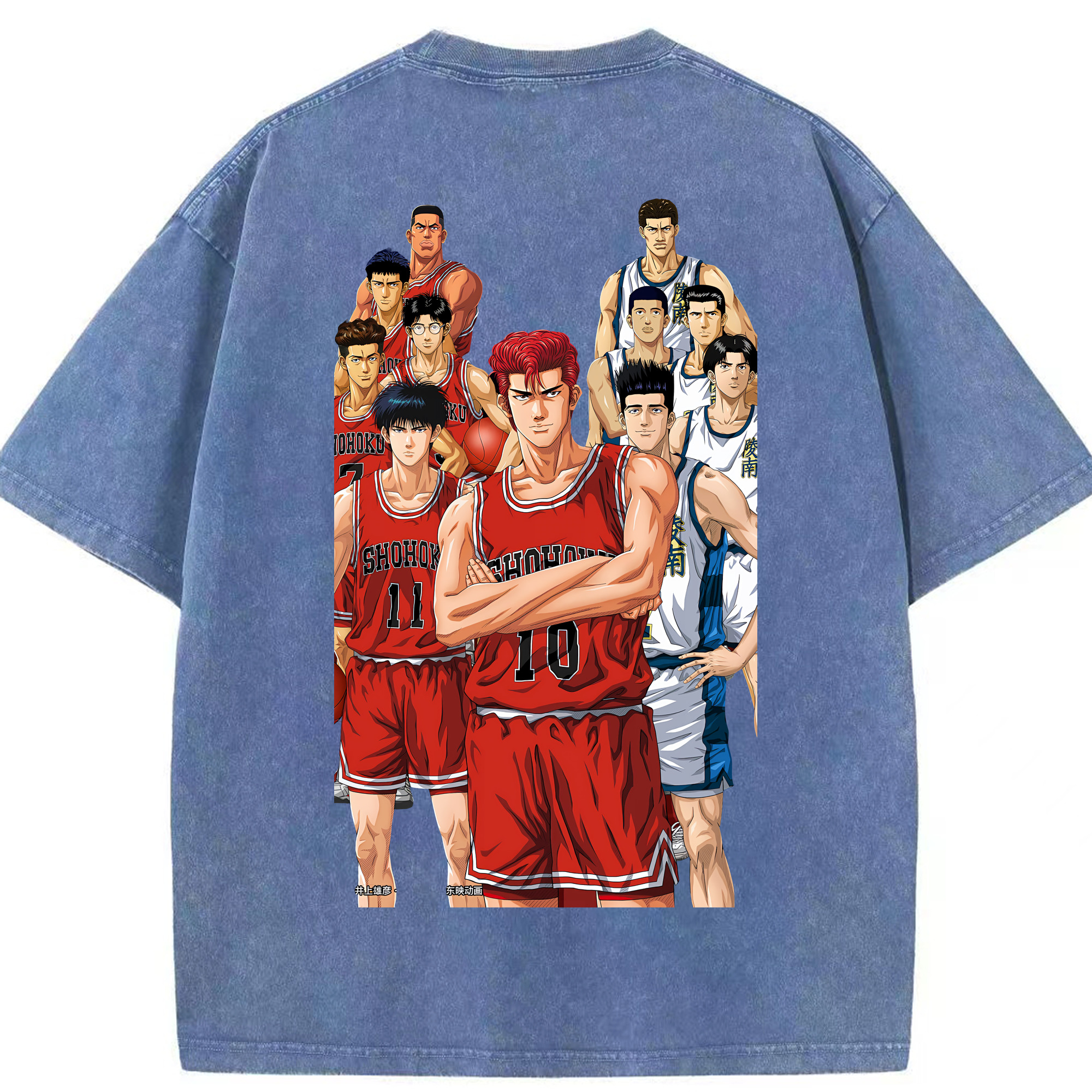 （画像用） SLAM DUNK／スラムダンク 綿100% ヴィンテージ風 半袖Tシャツ（背面プリント）