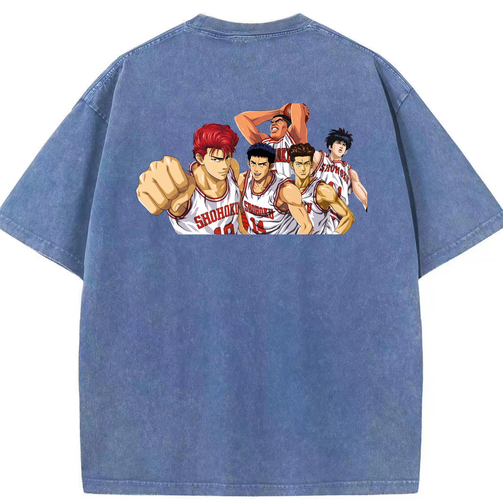 （画像用） SLAM DUNK／スラムダンク 綿100% ヴィンテージ風 半袖Tシャツ（背面プリント）