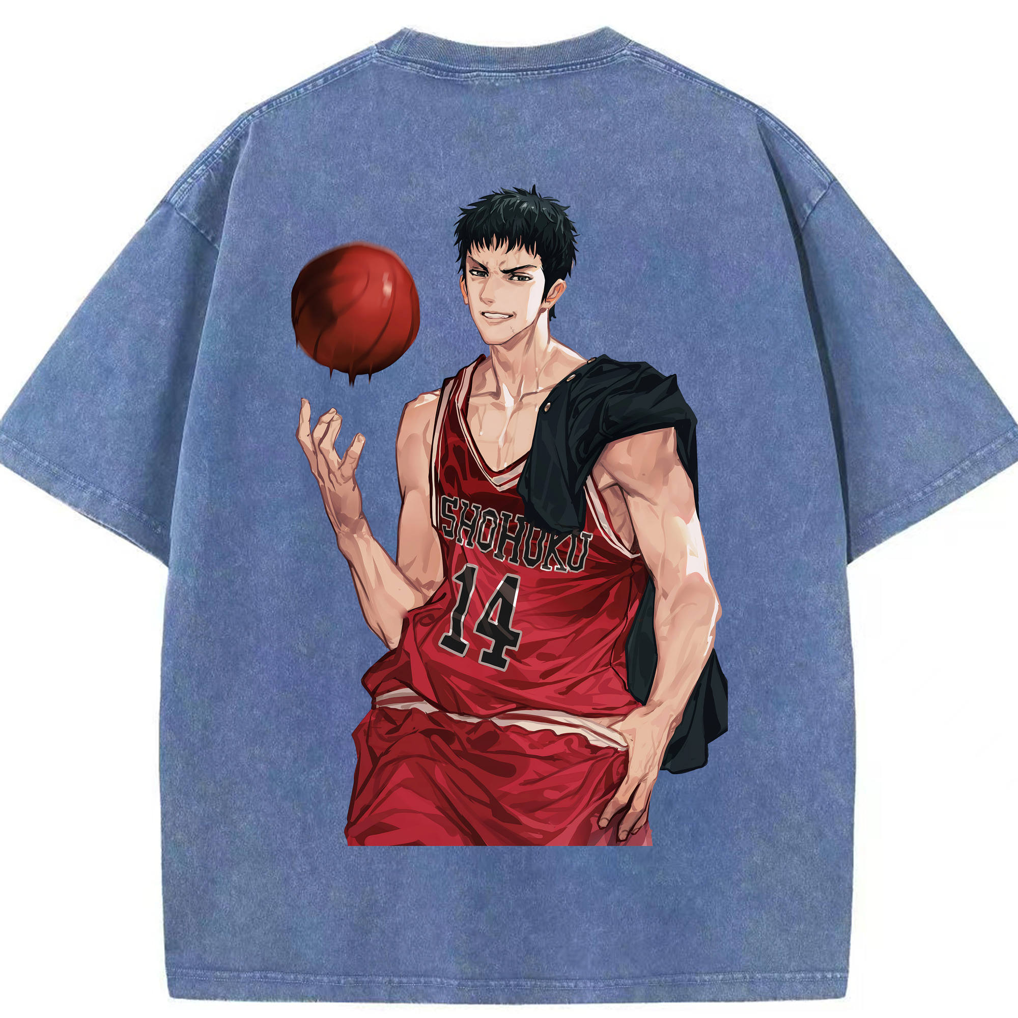 （画像用） SLAM DUNK／スラムダンク 綿100% ヴィンテージ風 半袖Tシャツ（背面プリント）