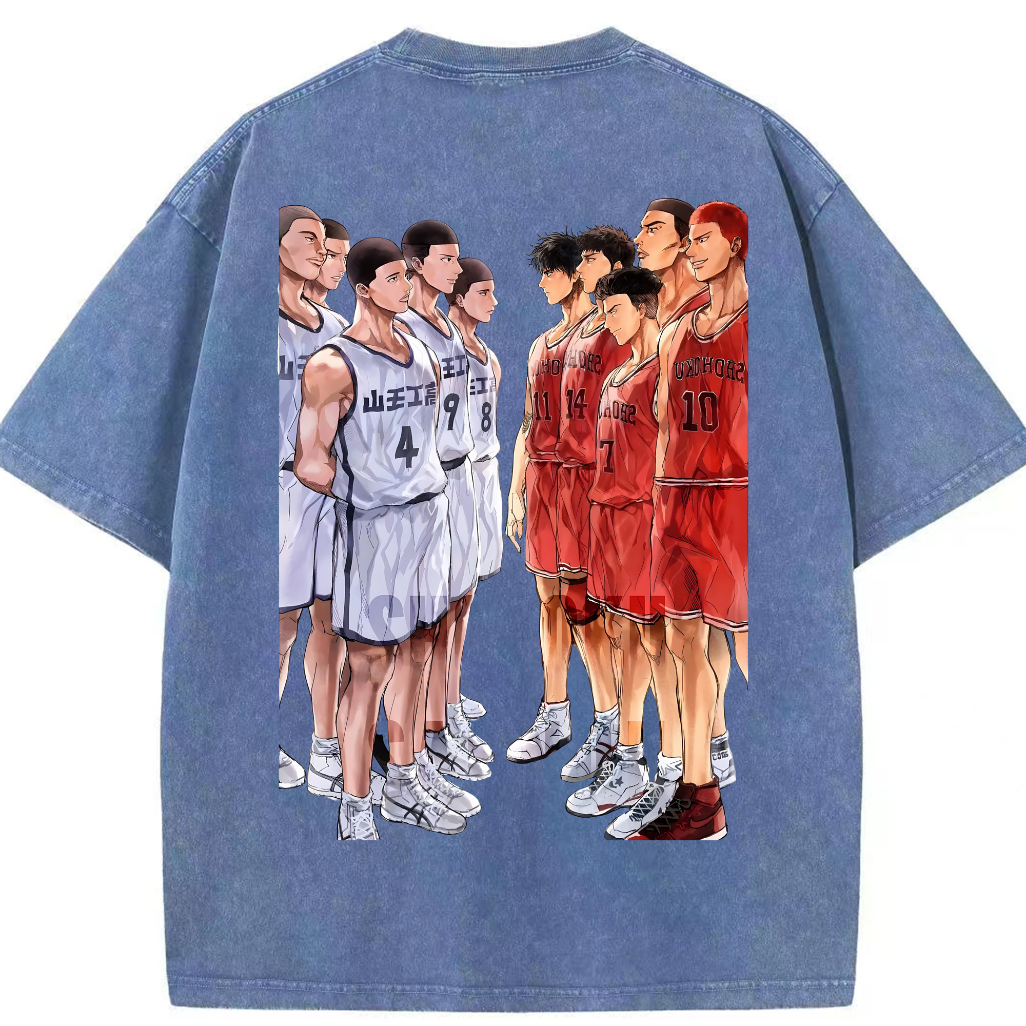（画像用） SLAM DUNK／スラムダンク 綿100% ヴィンテージ風 半袖Tシャツ（背面プリント）