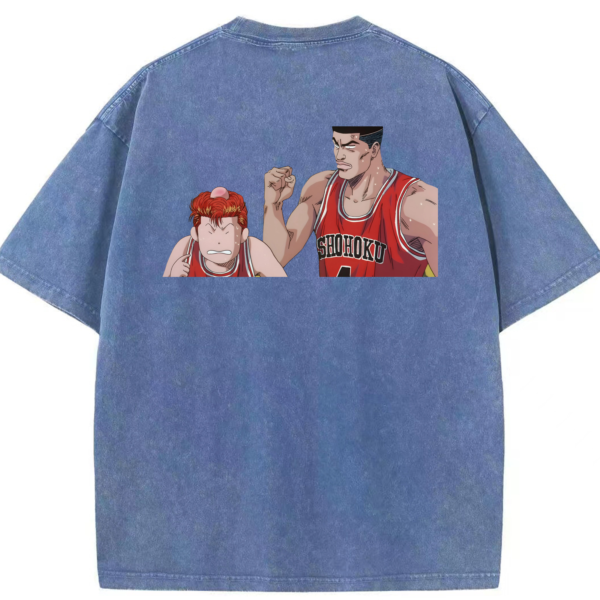 SLAM DUNK／スラムダンク 綿100% ヴィンテージ風 半袖Tシャツ（背面プリント）