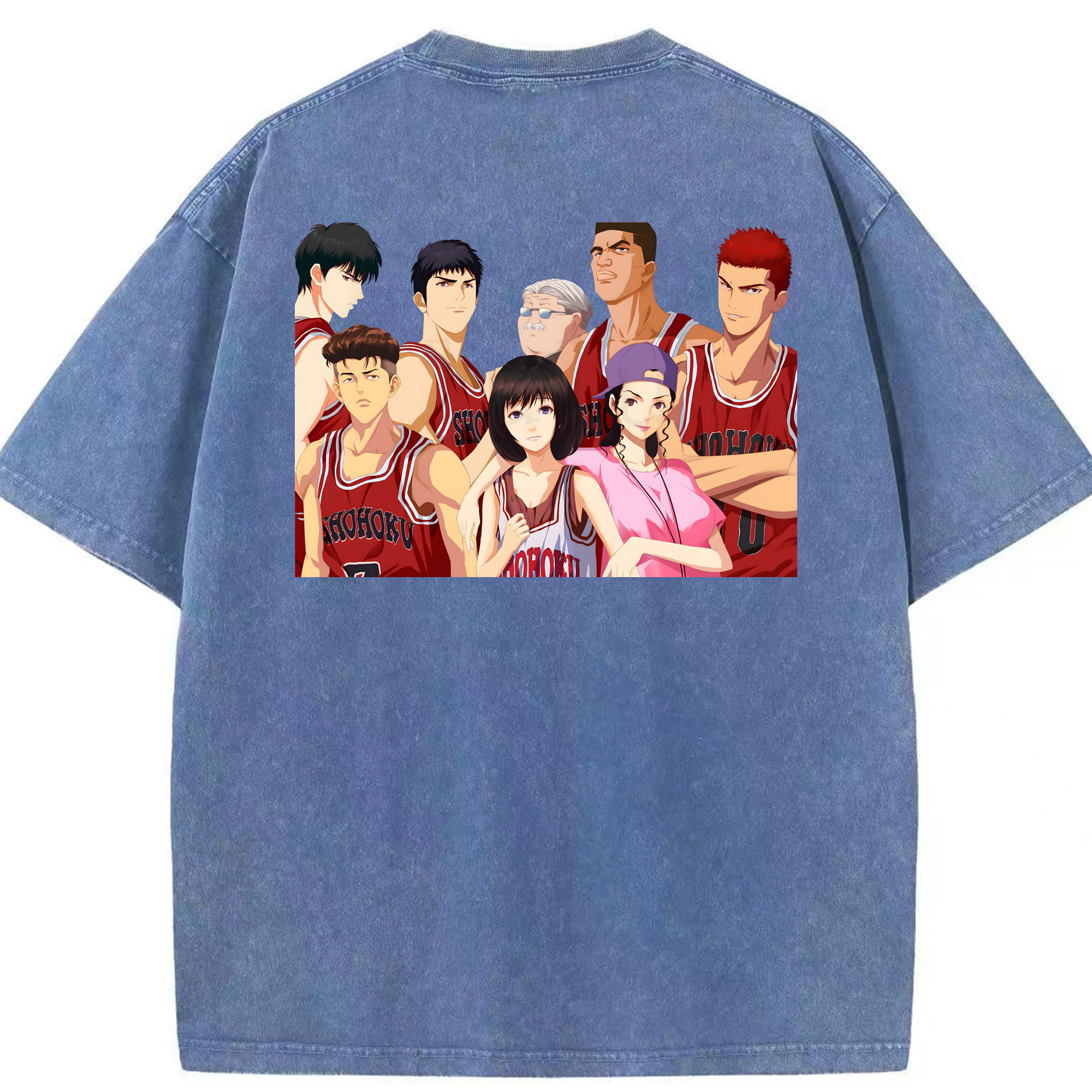 SLAM DUNK／スラムダンク 綿100% ヴィンテージ風 半袖Tシャツ（背面プリント）