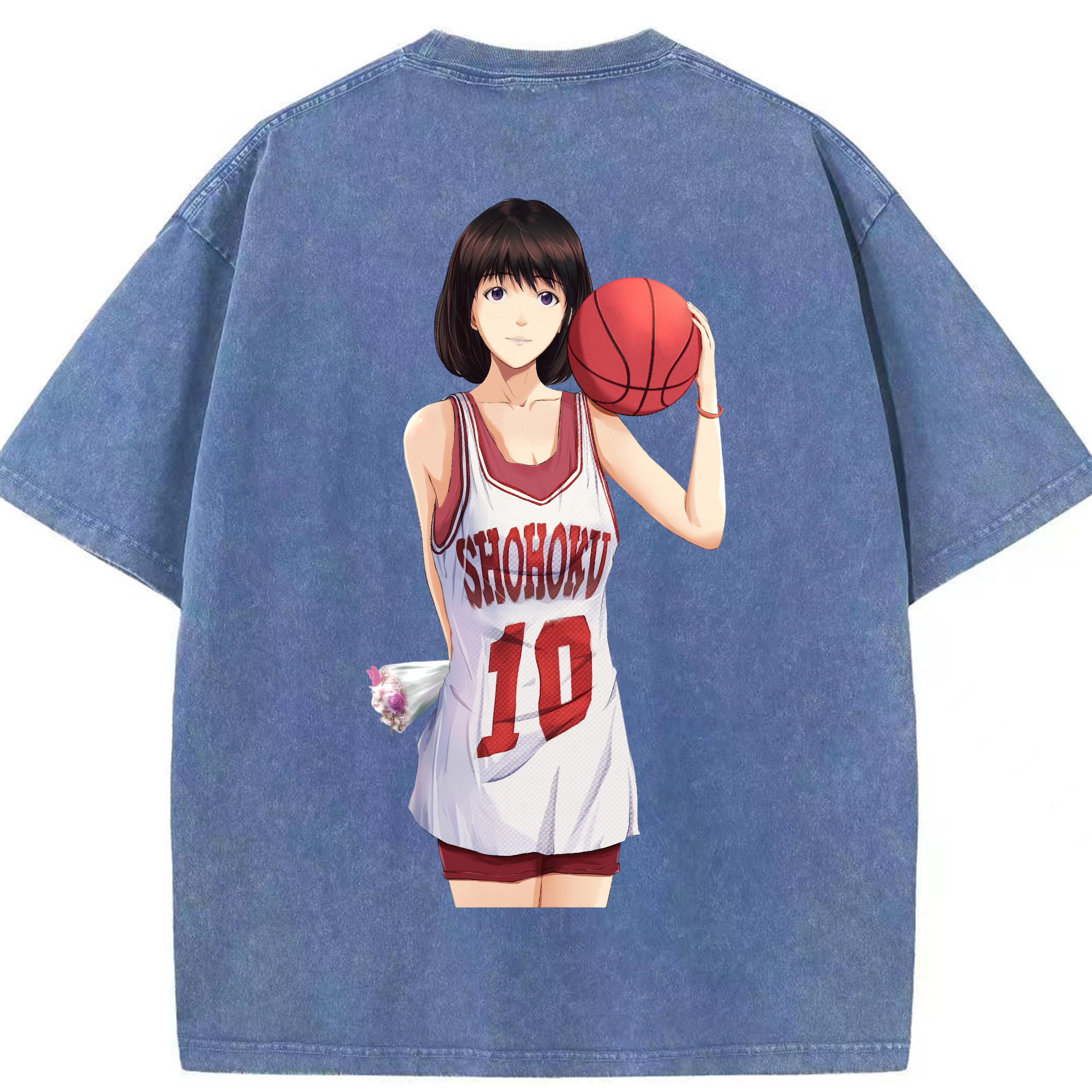 SLAM DUNK／スラムダンク 綿100% ヴィンテージ風 半袖Tシャツ（背面プリント）