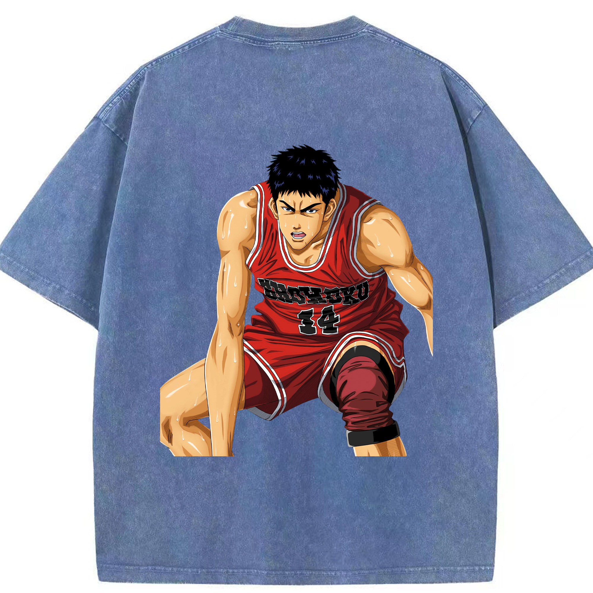 SLAM DUNK／スラムダンク 綿100% ヴィンテージ風 半袖Tシャツ（背面プリント）