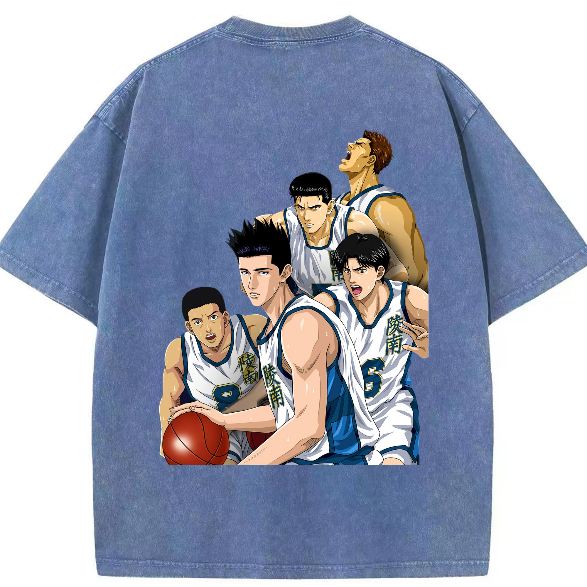 SLAM DUNK／スラムダンク 綿100% ヴィンテージ風 半袖Tシャツ（背面プリント）