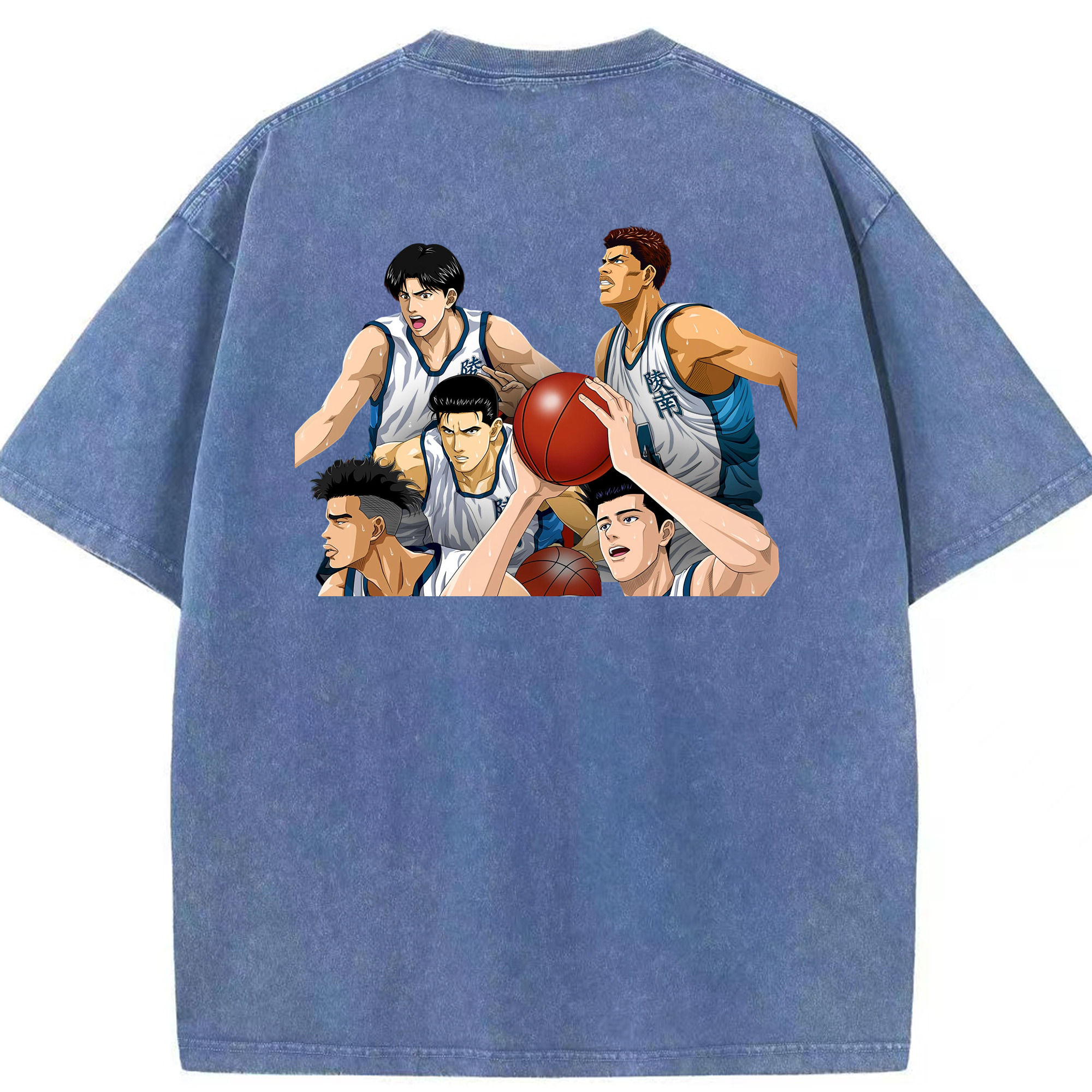 SLAM DUNK／スラムダンク 綿100% ヴィンテージ風 半袖Tシャツ（背面プリント）