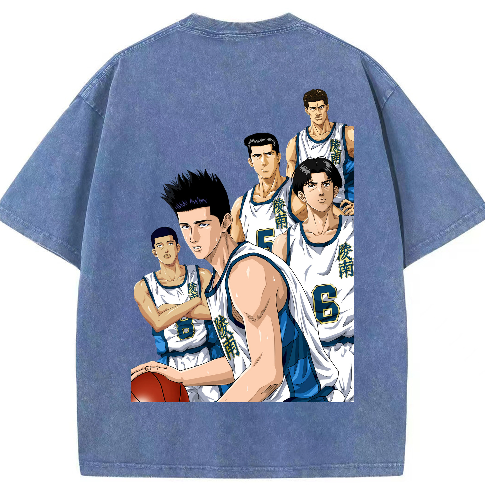 SLAM DUNK／スラムダンク 綿100% ヴィンテージ風 半袖Tシャツ（背面プリント）