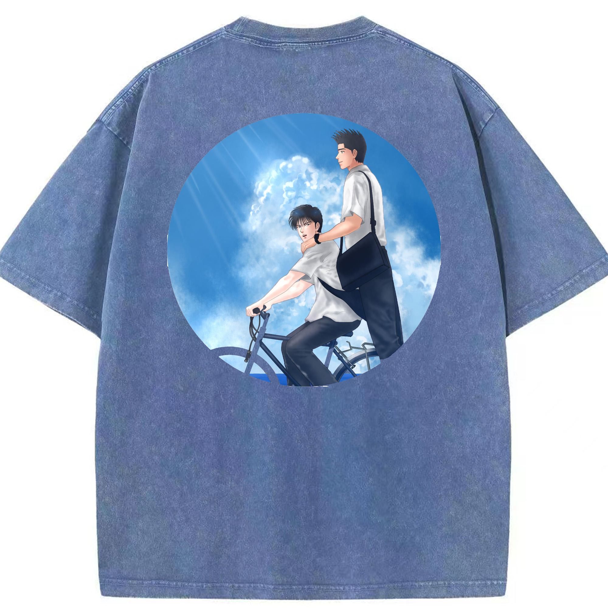 SLAM DUNK／スラムダンク 綿100% ヴィンテージ風 半袖Tシャツ（背面プリント）