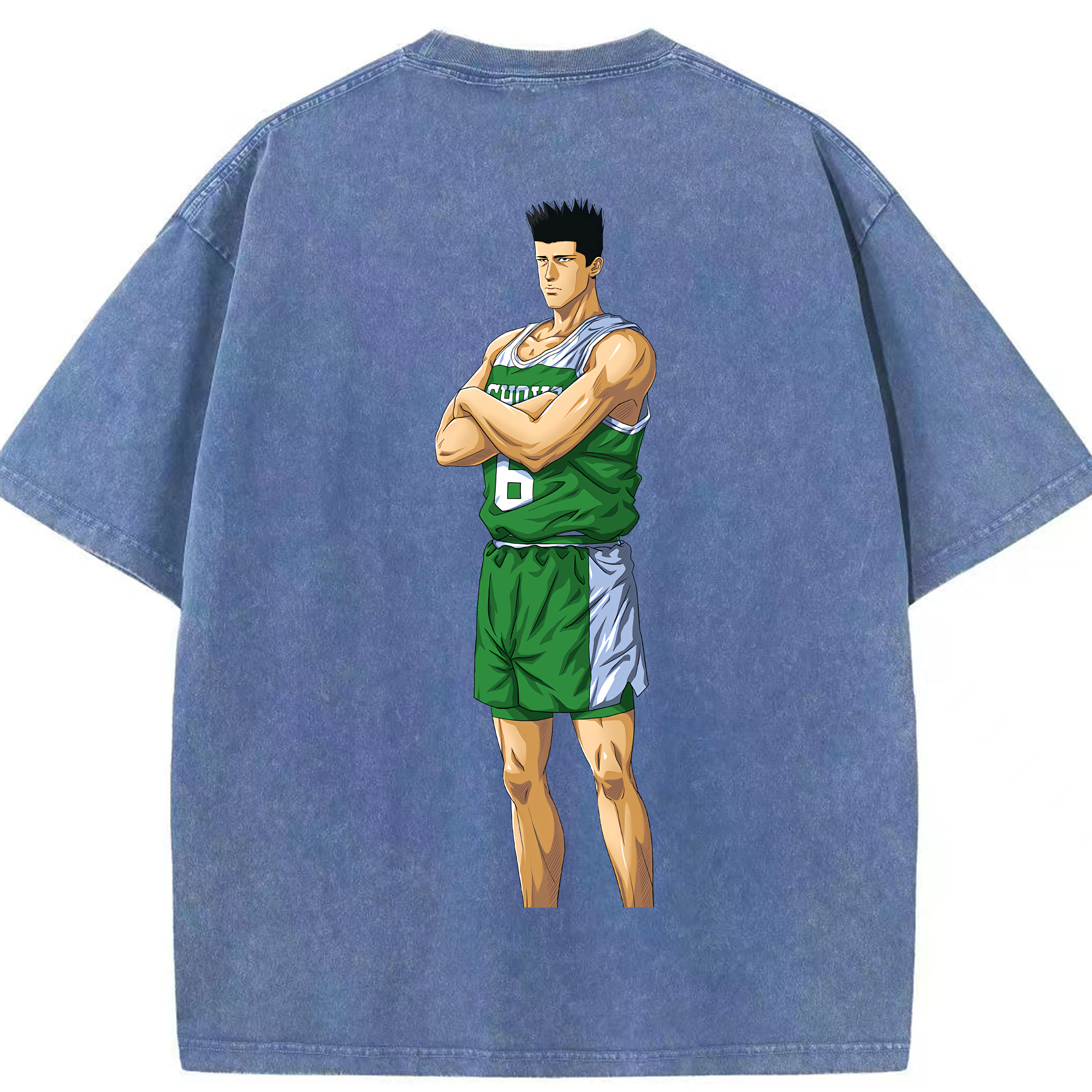 SLAM DUNK／スラムダンク 綿100% ヴィンテージ風 半袖Tシャツ（背面プリント）