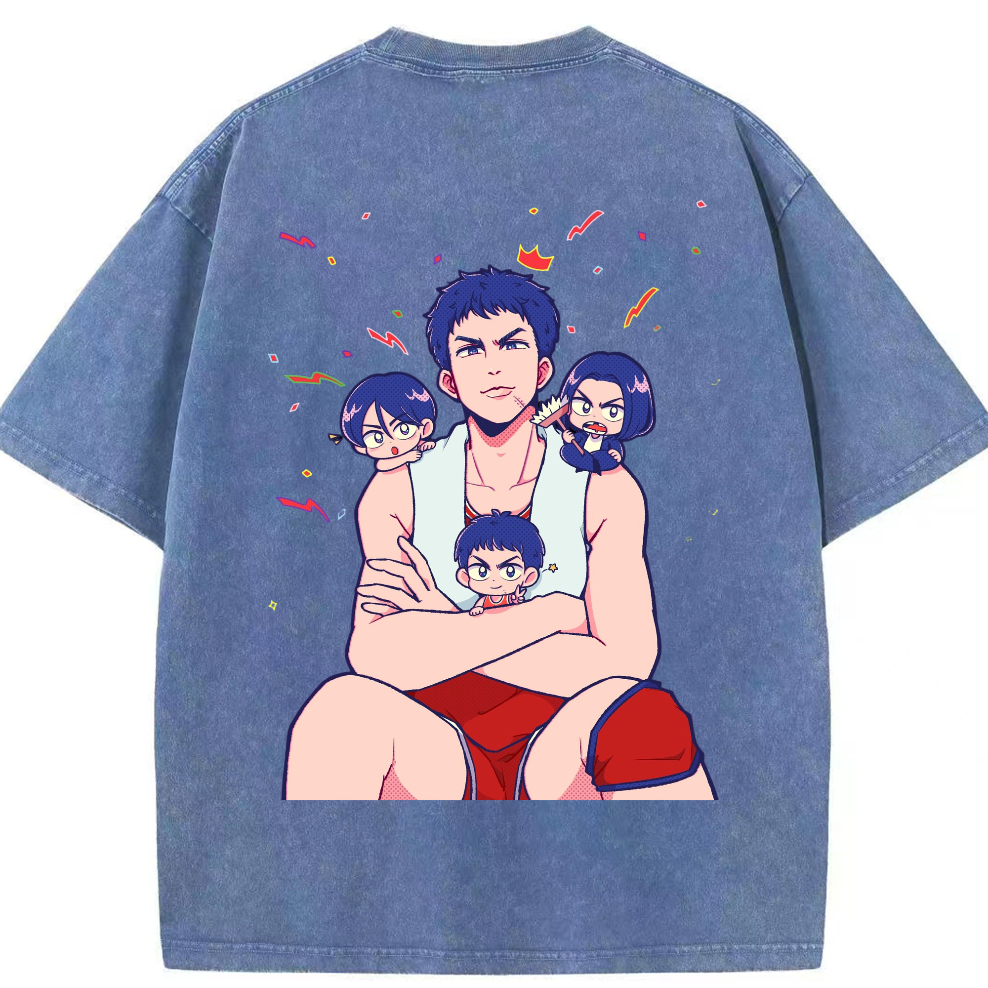 SLAM DUNK／スラムダンク 綿100% ヴィンテージ風 半袖Tシャツ（背面プリント）