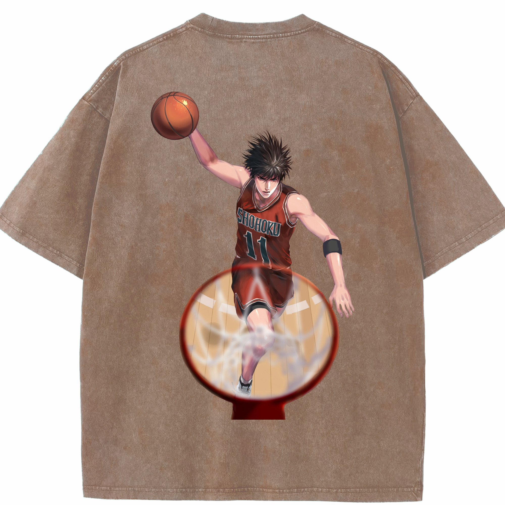 （画像用） SLAM DUNK／スラムダンク 綿100% ヴィンテージ風 半袖Tシャツ（背面プリント）