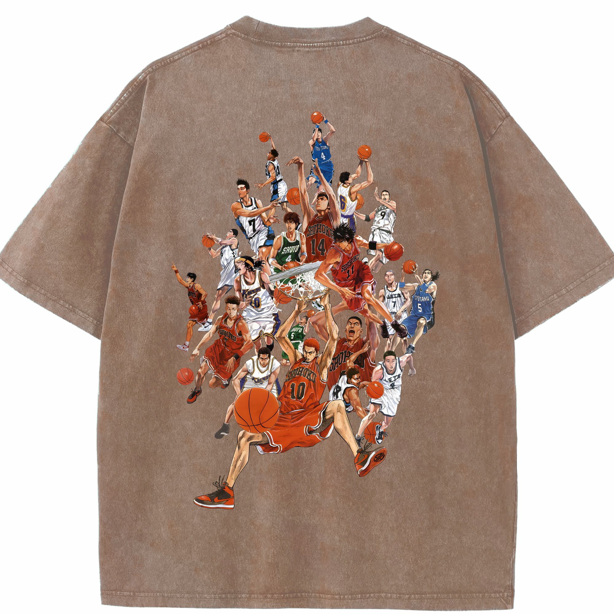 （画像用） SLAM DUNK／スラムダンク 綿100% ヴィンテージ風 半袖Tシャツ（背面プリント）