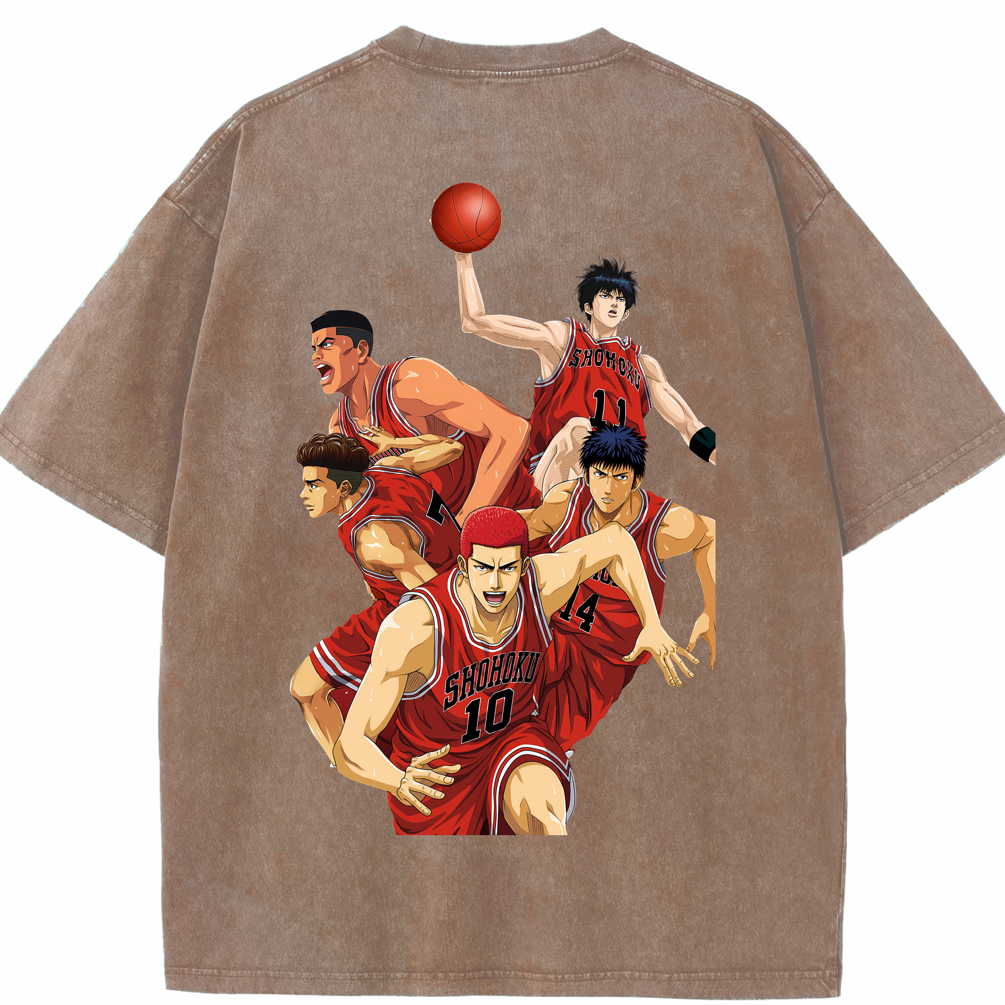 （画像用） SLAM DUNK／スラムダンク 綿100% ヴィンテージ風 半袖Tシャツ（背面プリント）