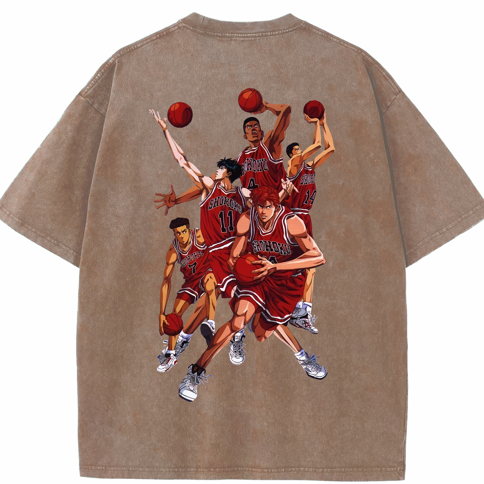 （画像用） SLAM DUNK／スラムダンク 綿100% ヴィンテージ風 半袖Tシャツ（背面プリント）