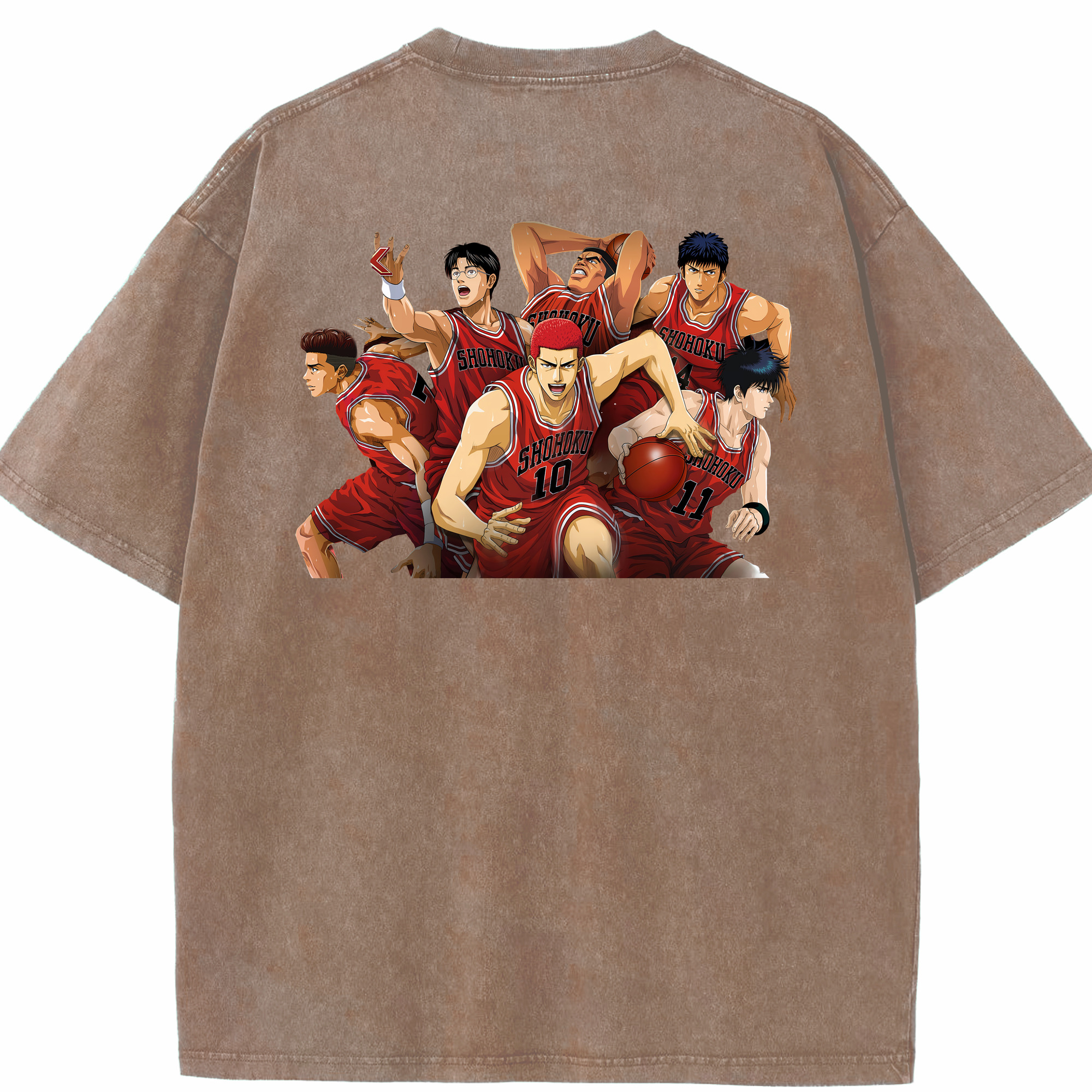 （画像用） SLAM DUNK／スラムダンク 綿100% ヴィンテージ風 半袖Tシャツ（背面プリント）