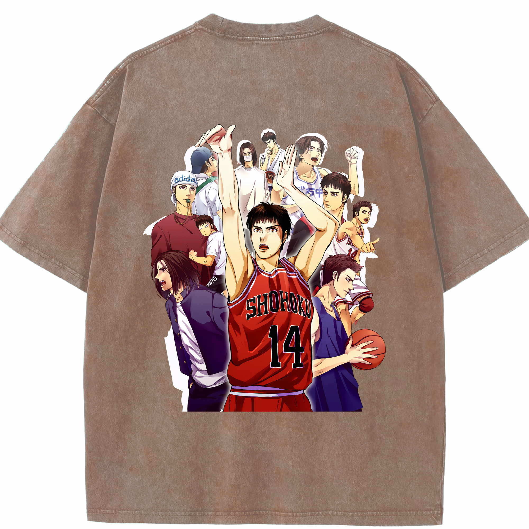 （画像用） SLAM DUNK／スラムダンク 綿100% ヴィンテージ風 半袖Tシャツ（背面プリント）