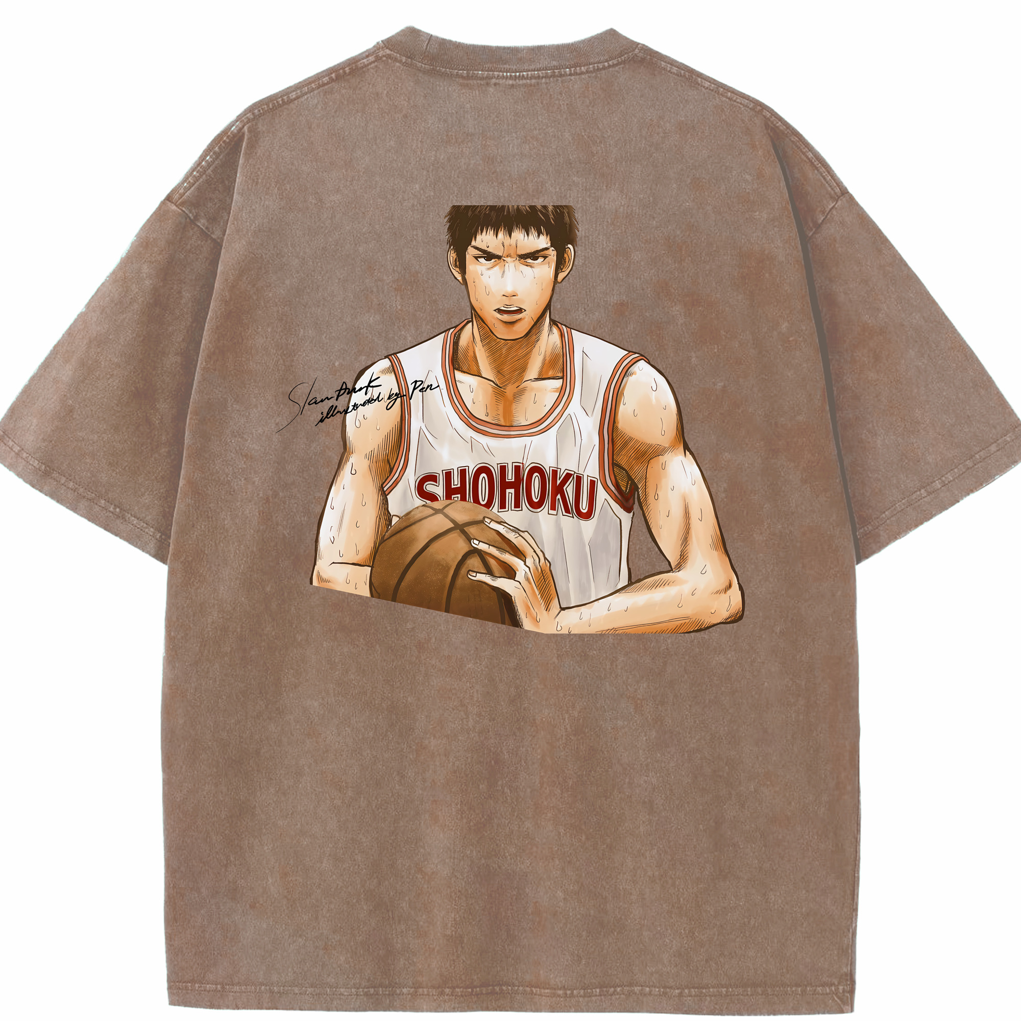 （画像用） SLAM DUNK／スラムダンク 綿100% ヴィンテージ風 半袖Tシャツ（背面プリント）