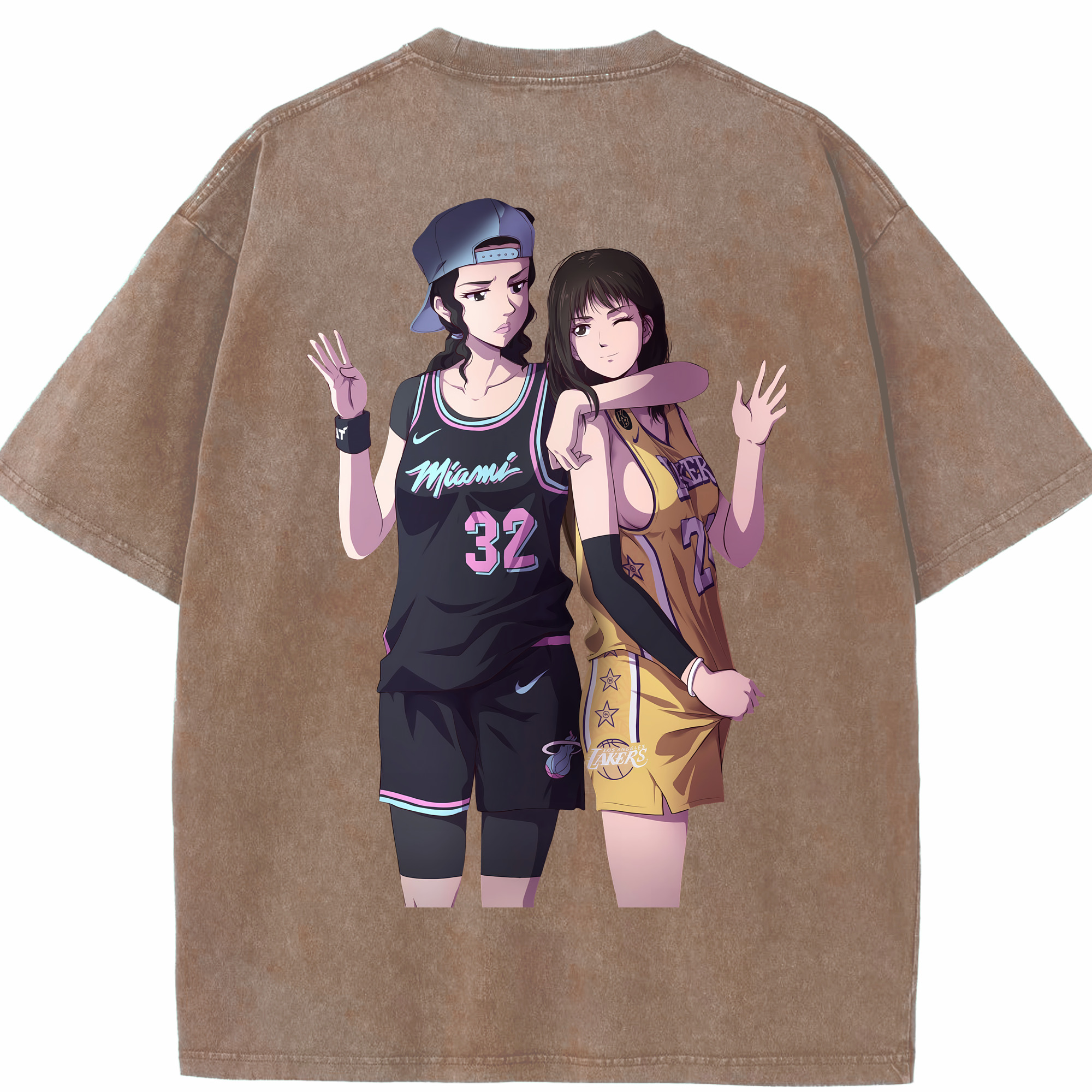 SLAM DUNK／スラムダンク 綿100% ヴィンテージ風 半袖Tシャツ（背面プリント）