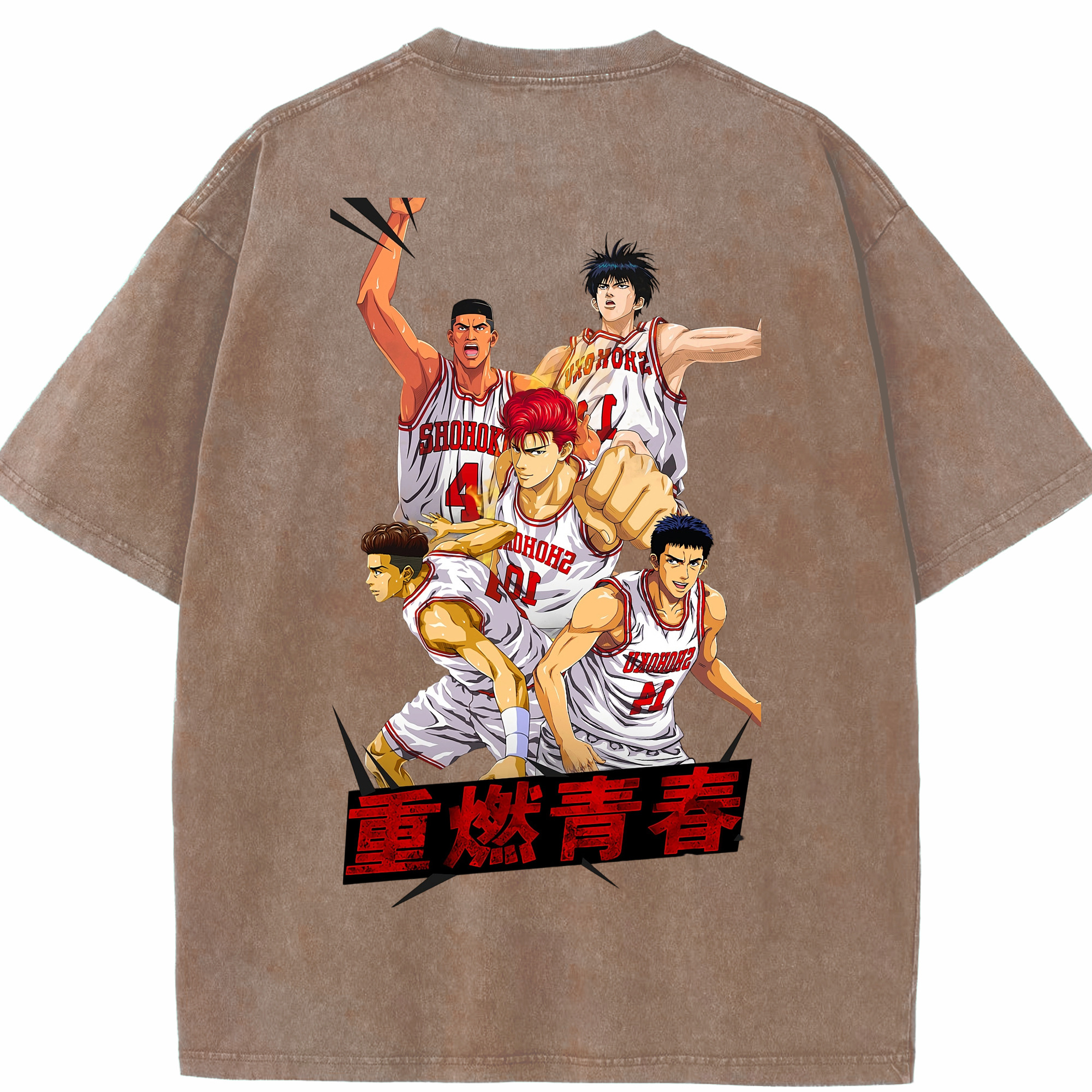 （画像用） SLAM DUNK／スラムダンク 綿100% ヴィンテージ風 半袖Tシャツ（背面プリント）