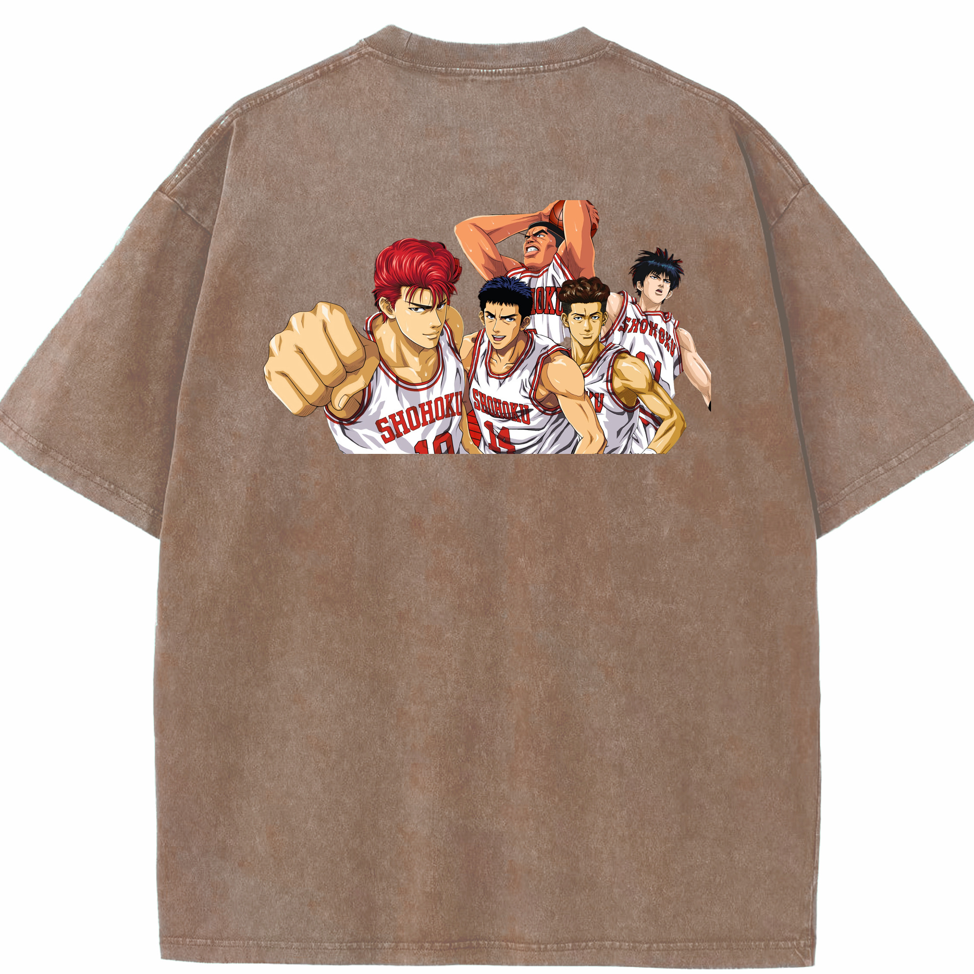 SLAM DUNK／スラムダンク 綿100% ヴィンテージ風 半袖Tシャツ（背面プリント）
