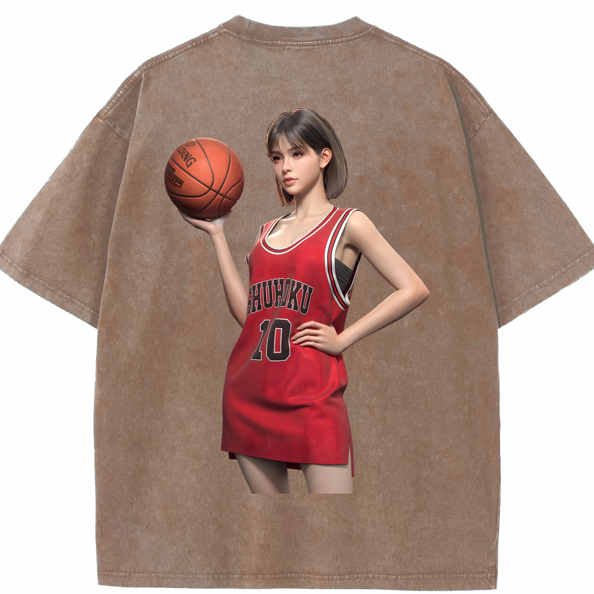 SLAM DUNK／スラムダンク 綿100% ヴィンテージ風 半袖Tシャツ（背面プリント）