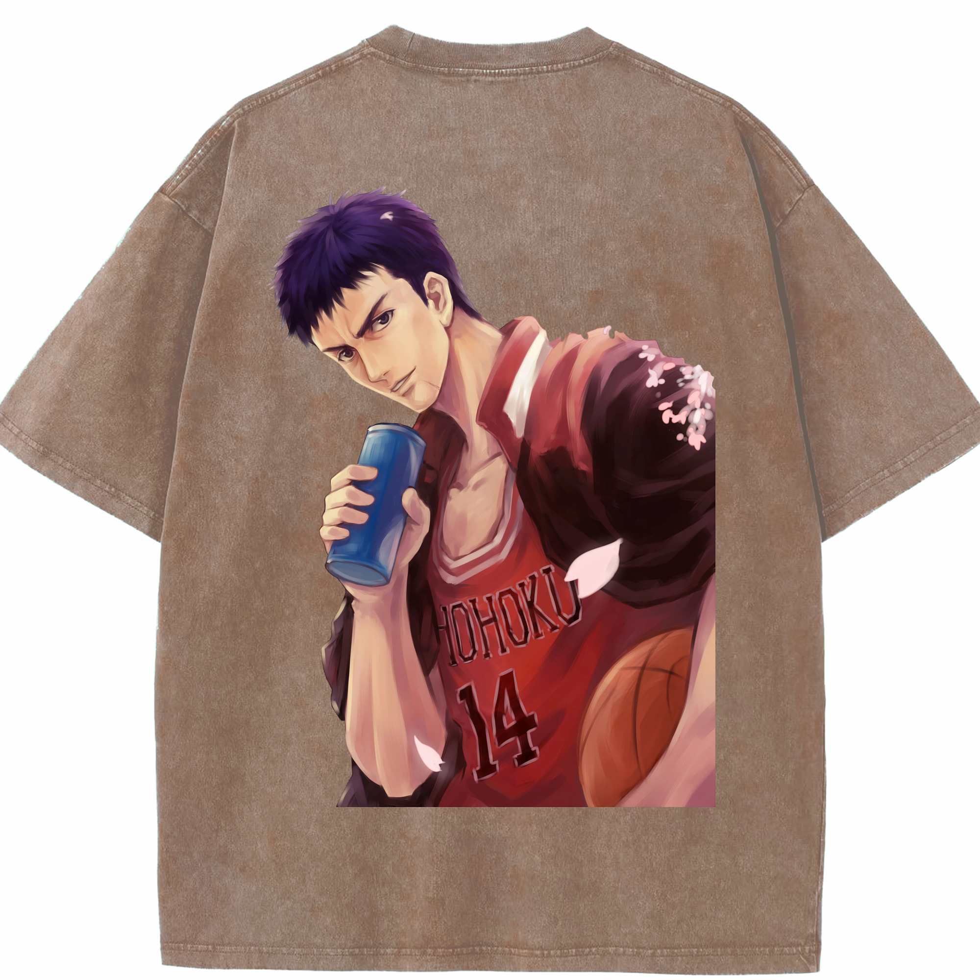 SLAM DUNK／スラムダンク 綿100% ヴィンテージ風 半袖Tシャツ（背面プリント）