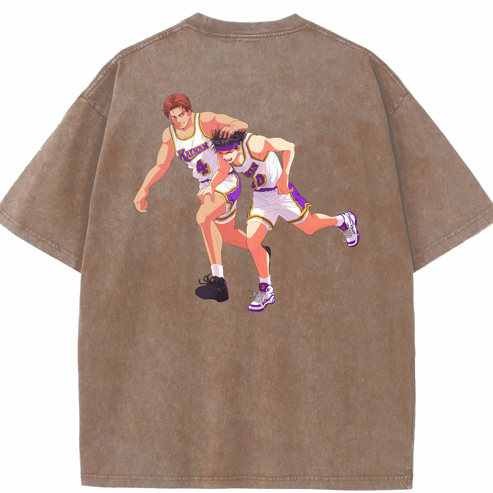 SLAM DUNK／スラムダンク 綿100% ヴィンテージ風 半袖Tシャツ（背面プリント）