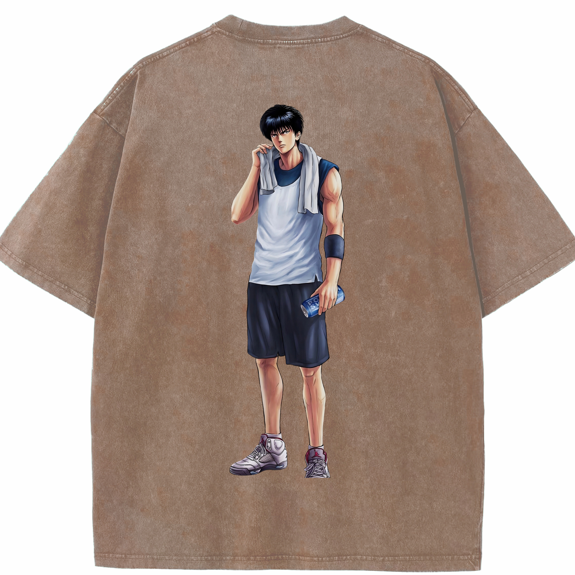 SLAM DUNK／スラムダンク 綿100% ヴィンテージ風 半袖Tシャツ（背面プリント）