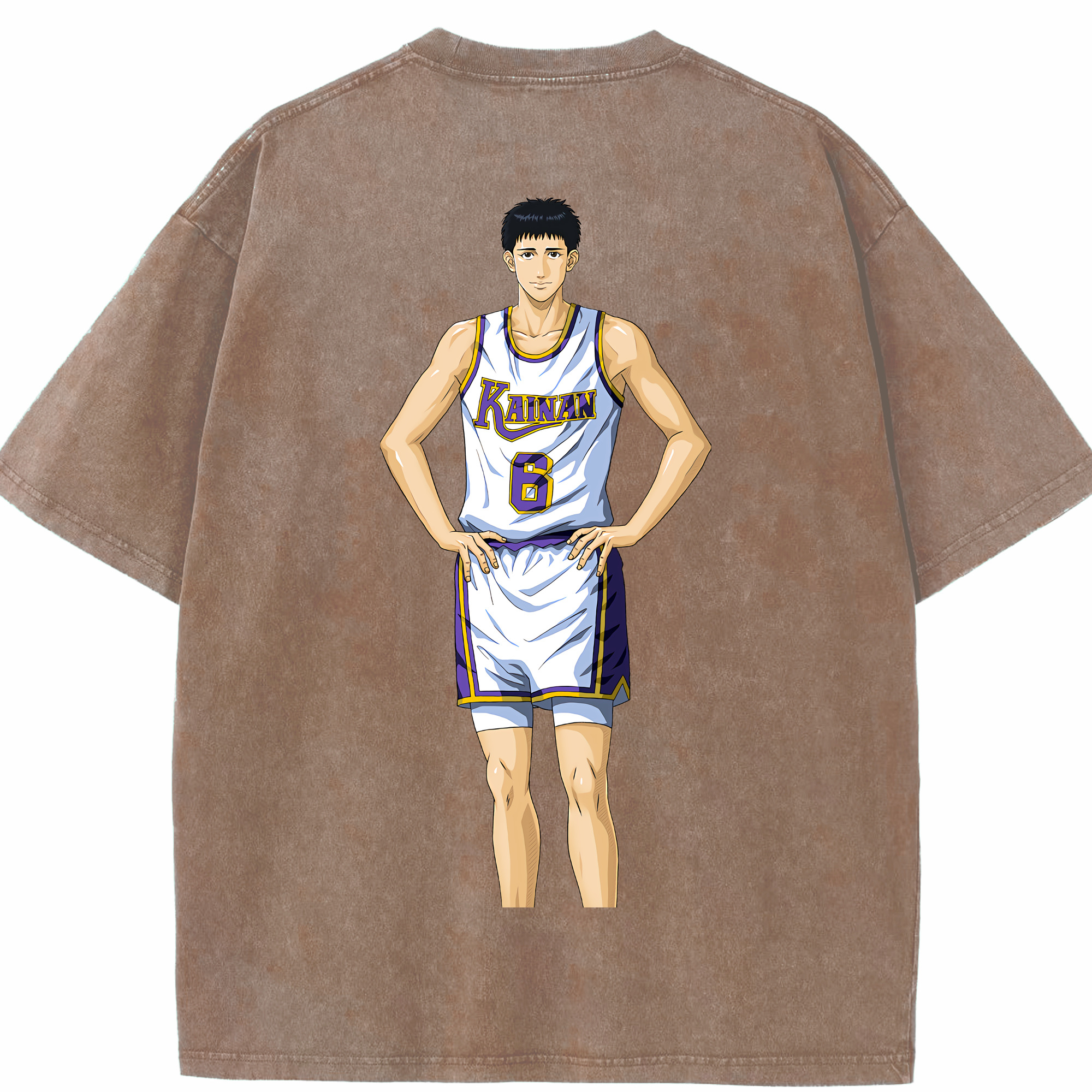 SLAM DUNK／スラムダンク 綿100% ヴィンテージ風 半袖Tシャツ（背面プリント）