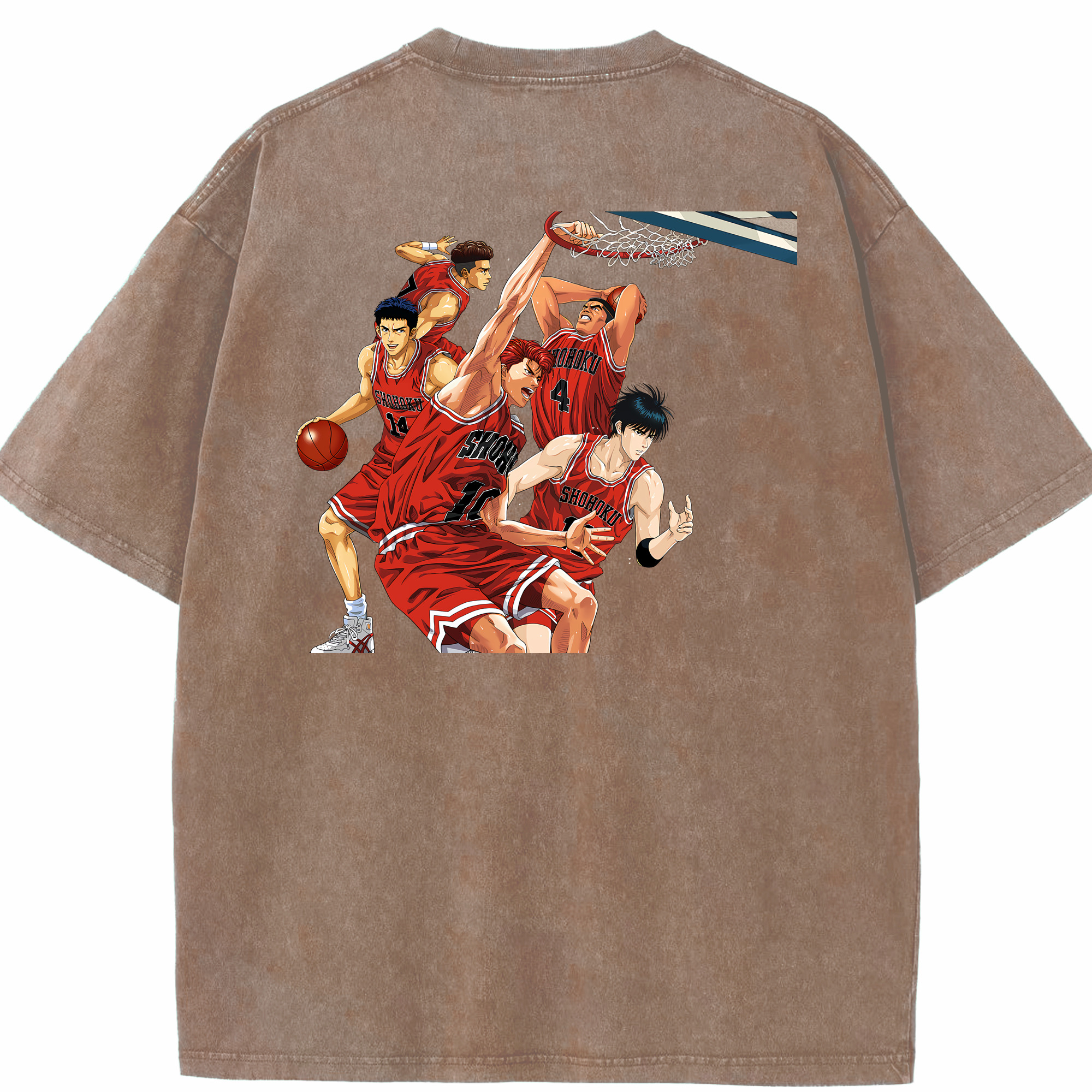 （画像用） SLAM DUNK／スラムダンク 綿100% ヴィンテージ風 半袖Tシャツ（背面プリント）