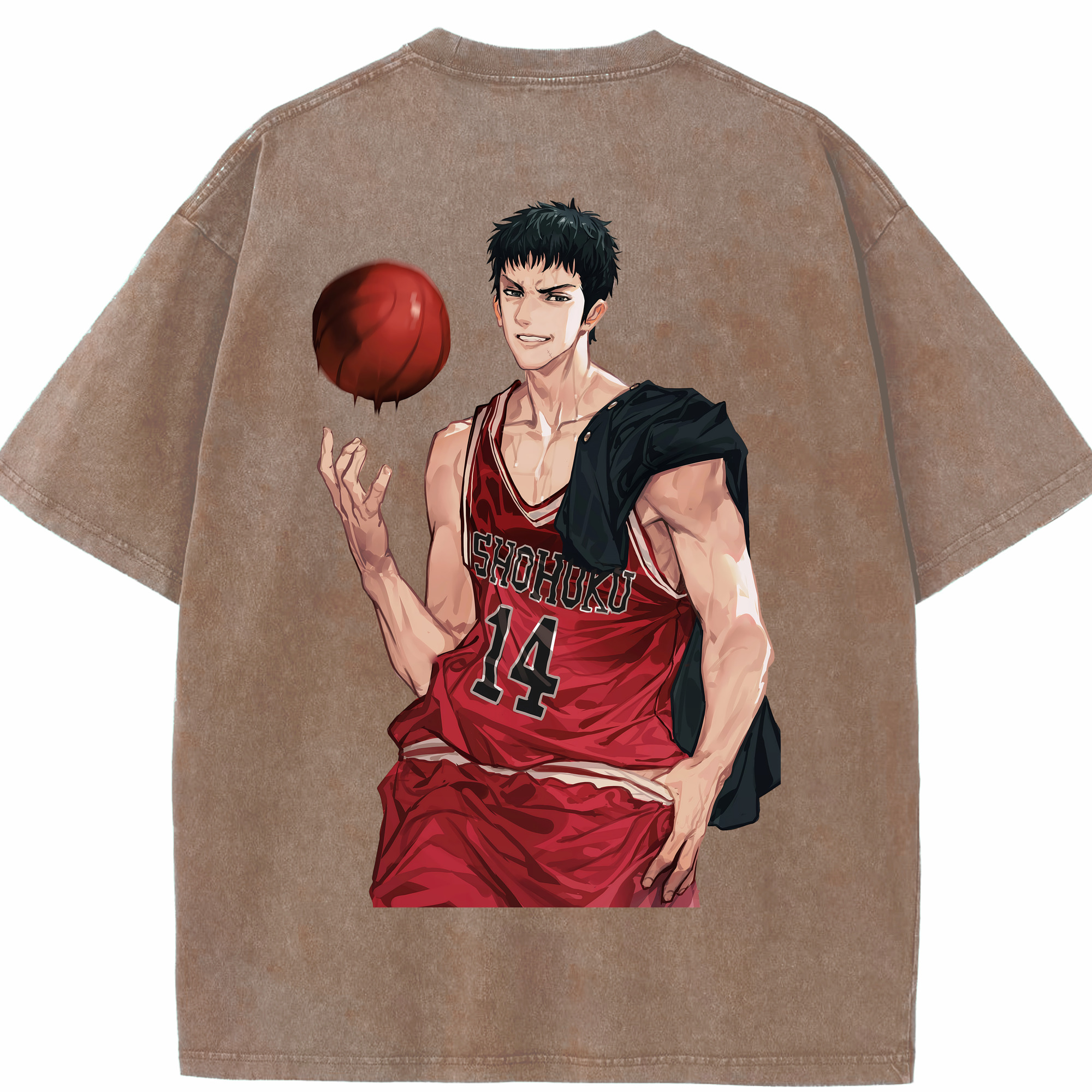 （画像用） SLAM DUNK／スラムダンク 綿100% ヴィンテージ風 半袖Tシャツ（背面プリント）