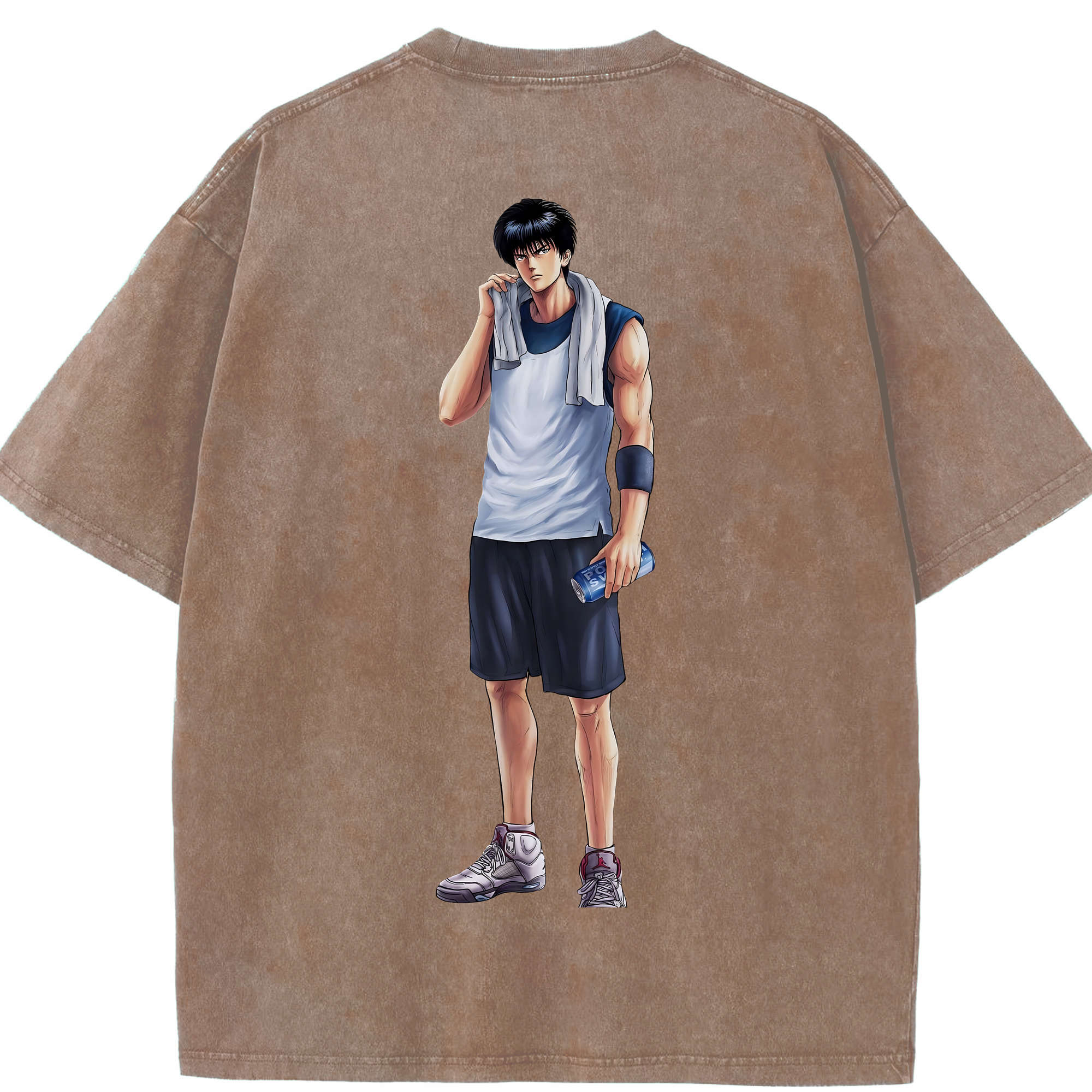 SLAM DUNK／スラムダンク 綿100% ヴィンテージ風 半袖Tシャツ（背面プリント）