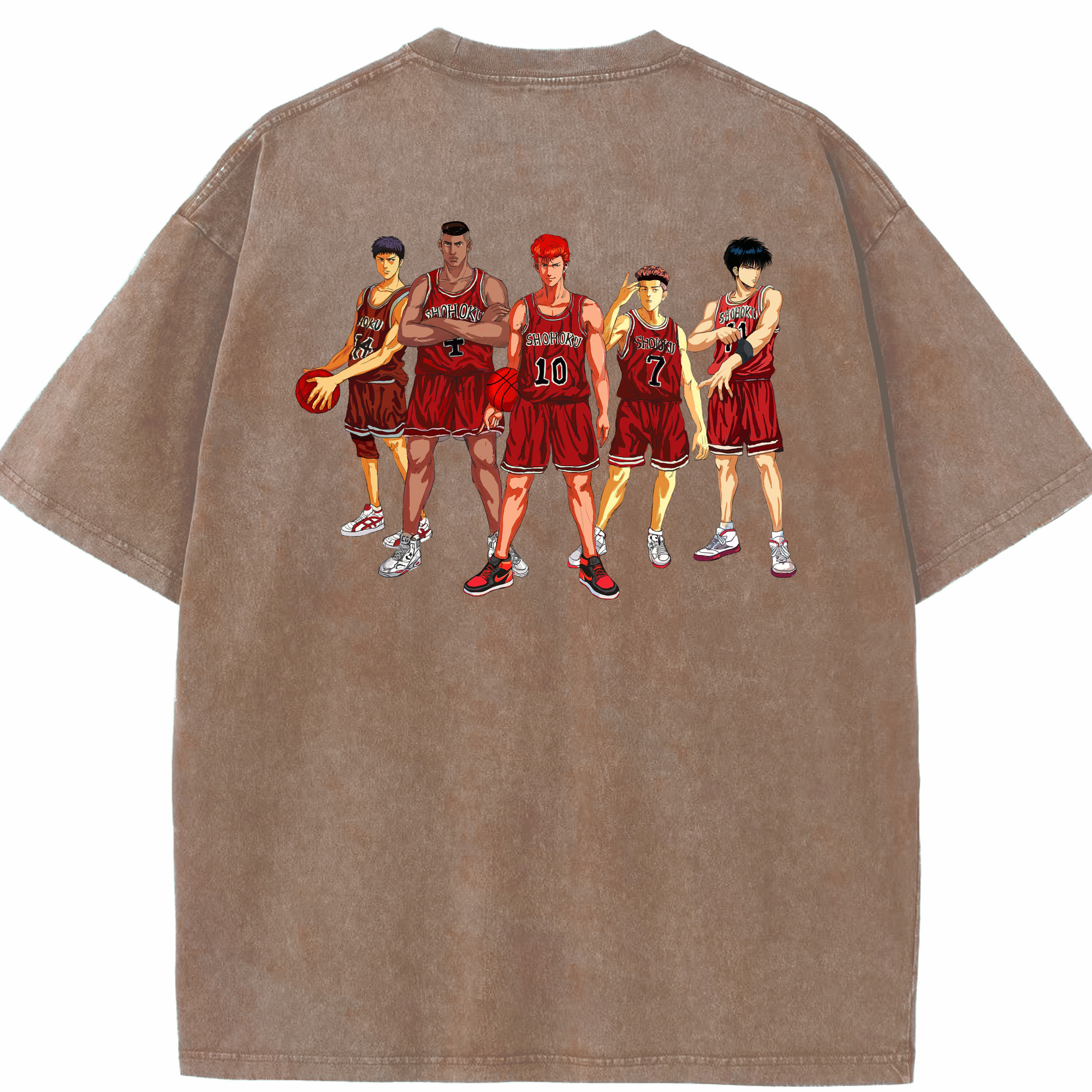 SLAM DUNK／スラムダンク 綿100% ヴィンテージ風 半袖Tシャツ（背面プリント）
