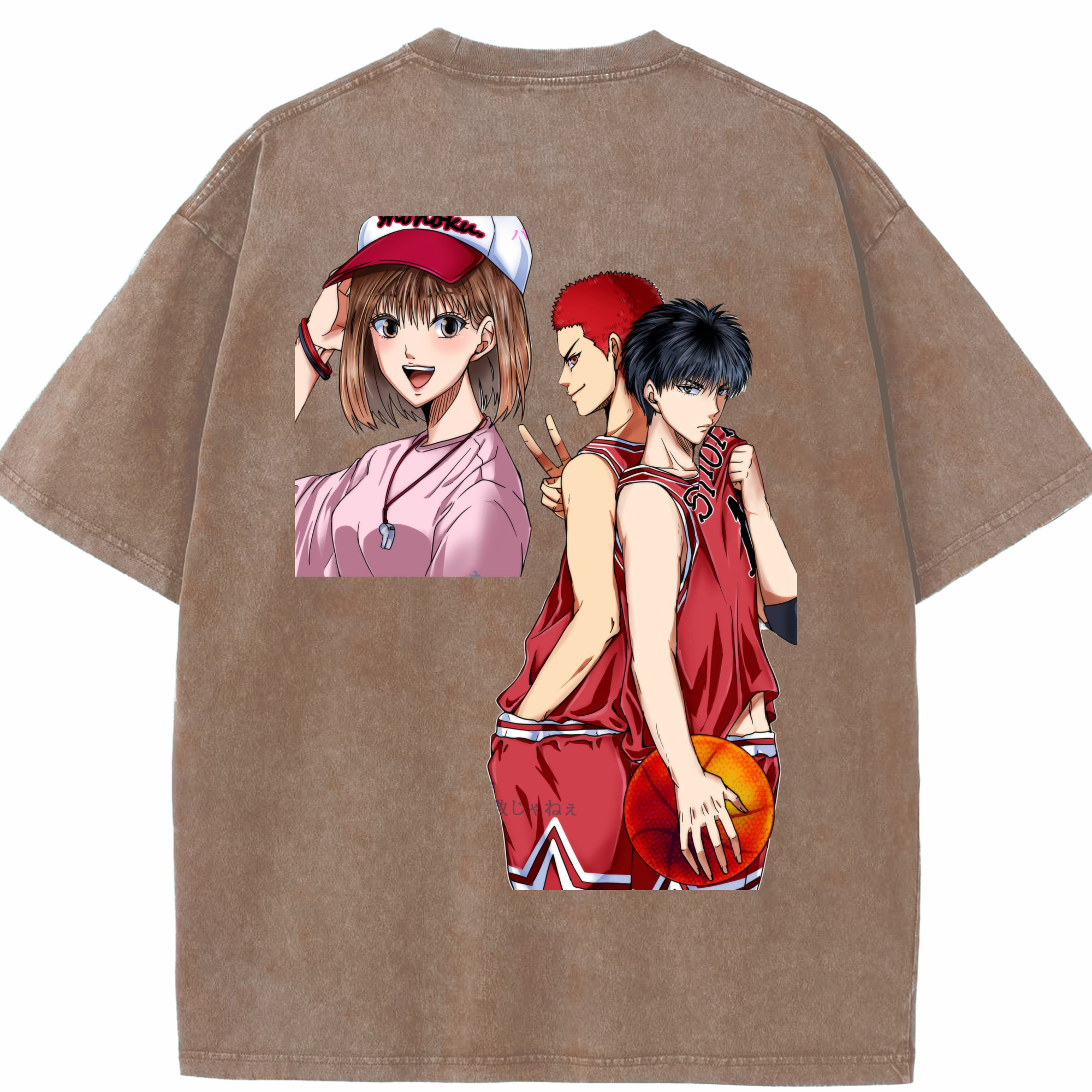SLAM DUNK／スラムダンク 綿100% ヴィンテージ風 半袖Tシャツ（背面プリント）