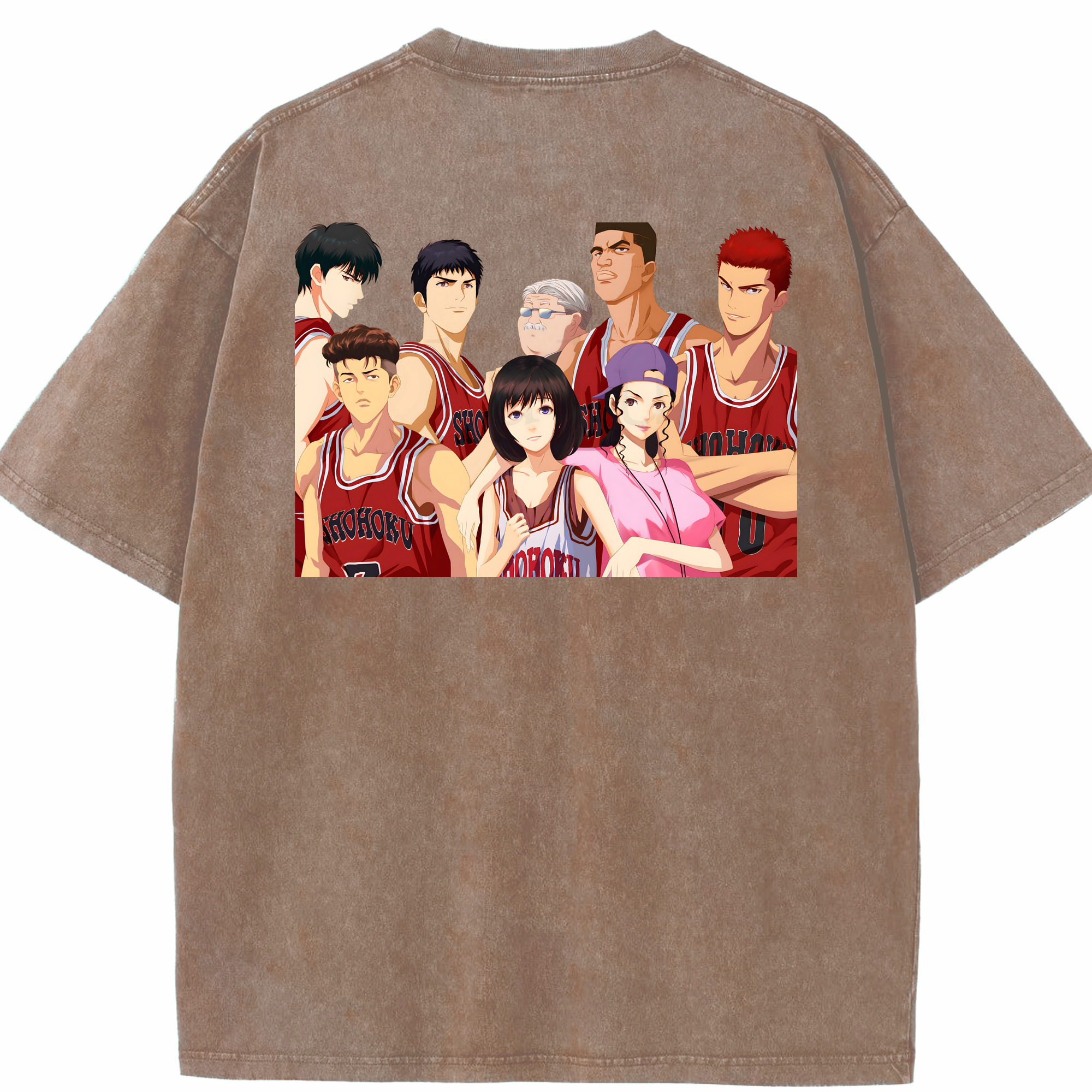 SLAM DUNK／スラムダンク 綿100% ヴィンテージ風 半袖Tシャツ（背面プリント）