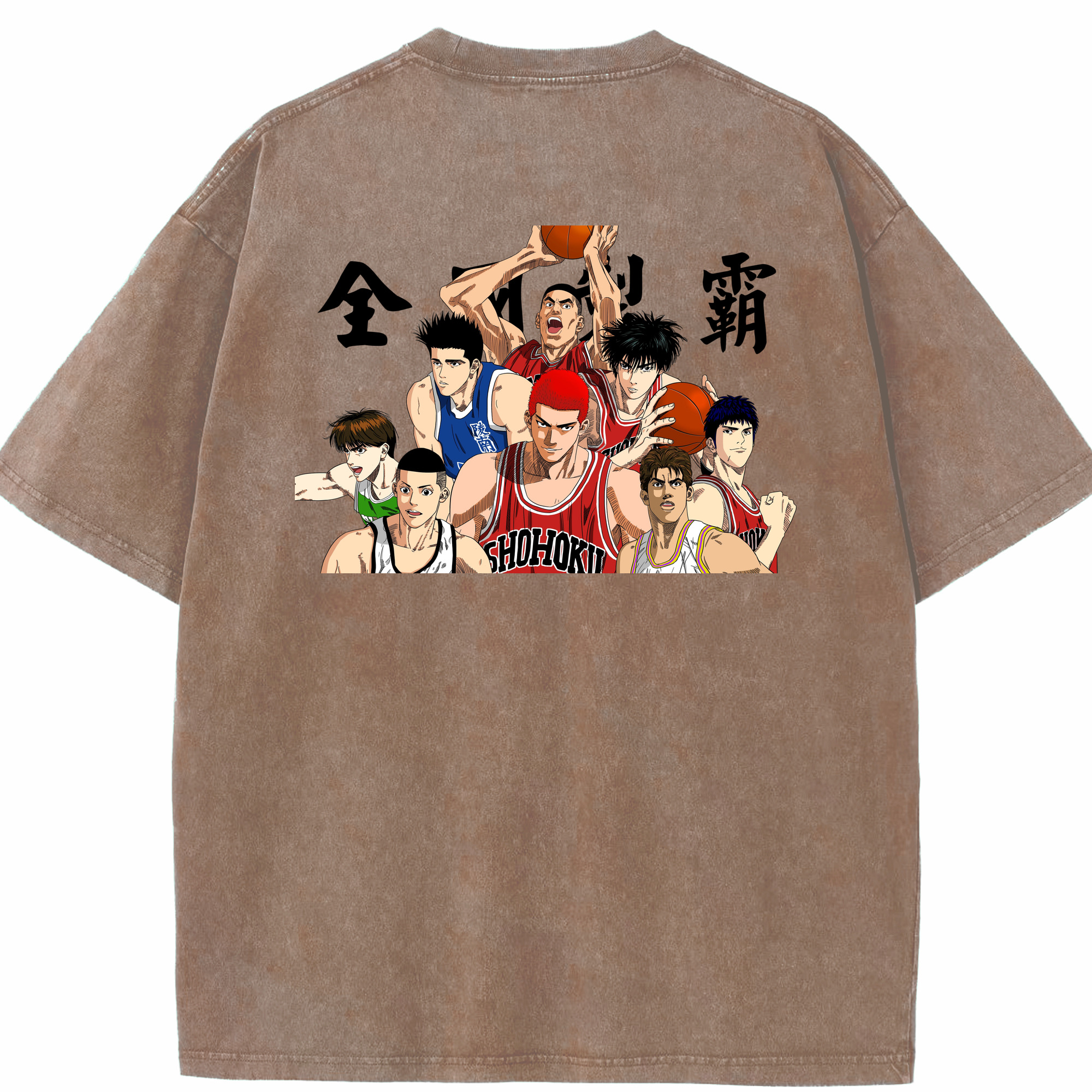 SLAM DUNK／スラムダンク 綿100% ヴィンテージ風 半袖Tシャツ（背面プリント）