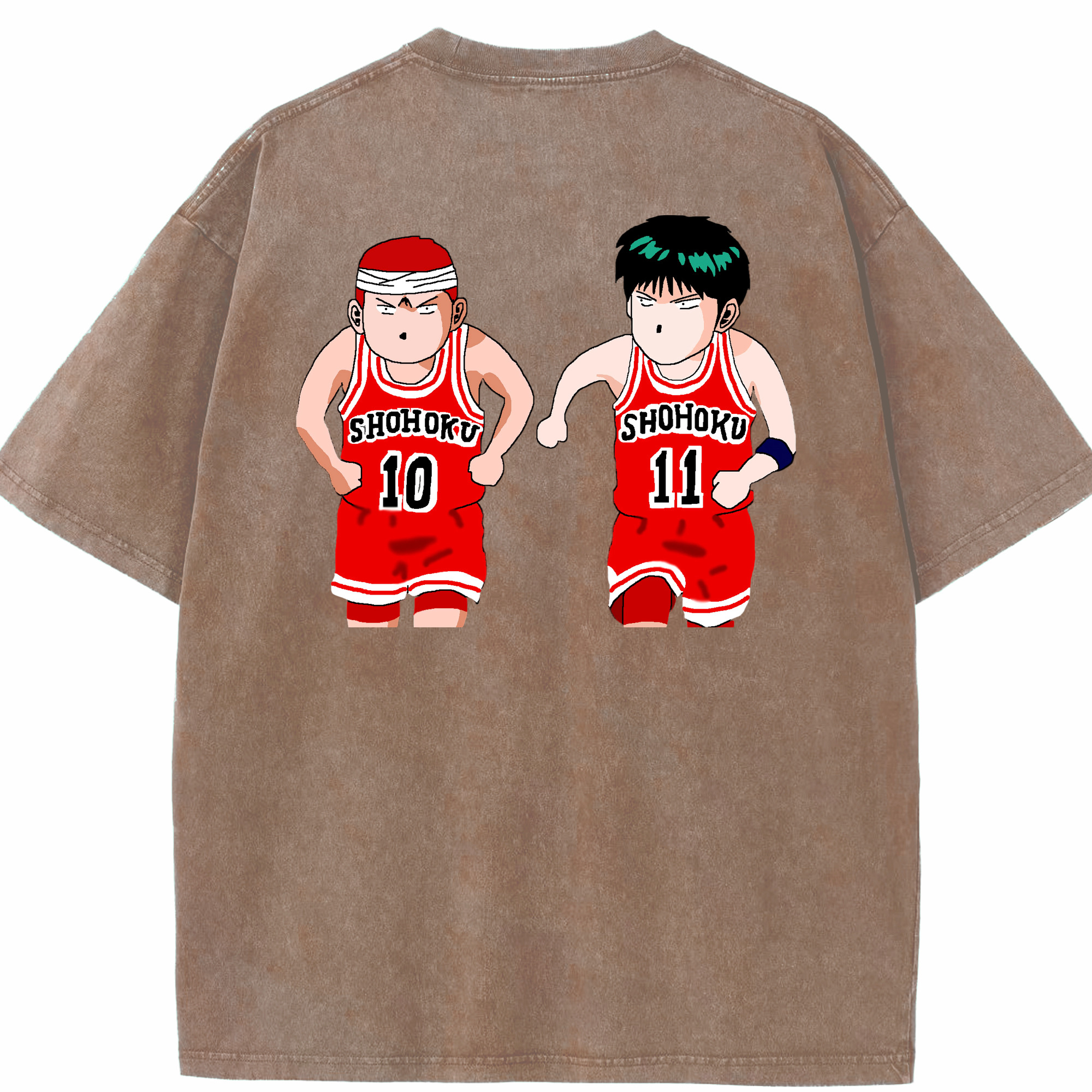 SLAM DUNK／スラムダンク 綿100% ヴィンテージ風 半袖Tシャツ（背面プリント）