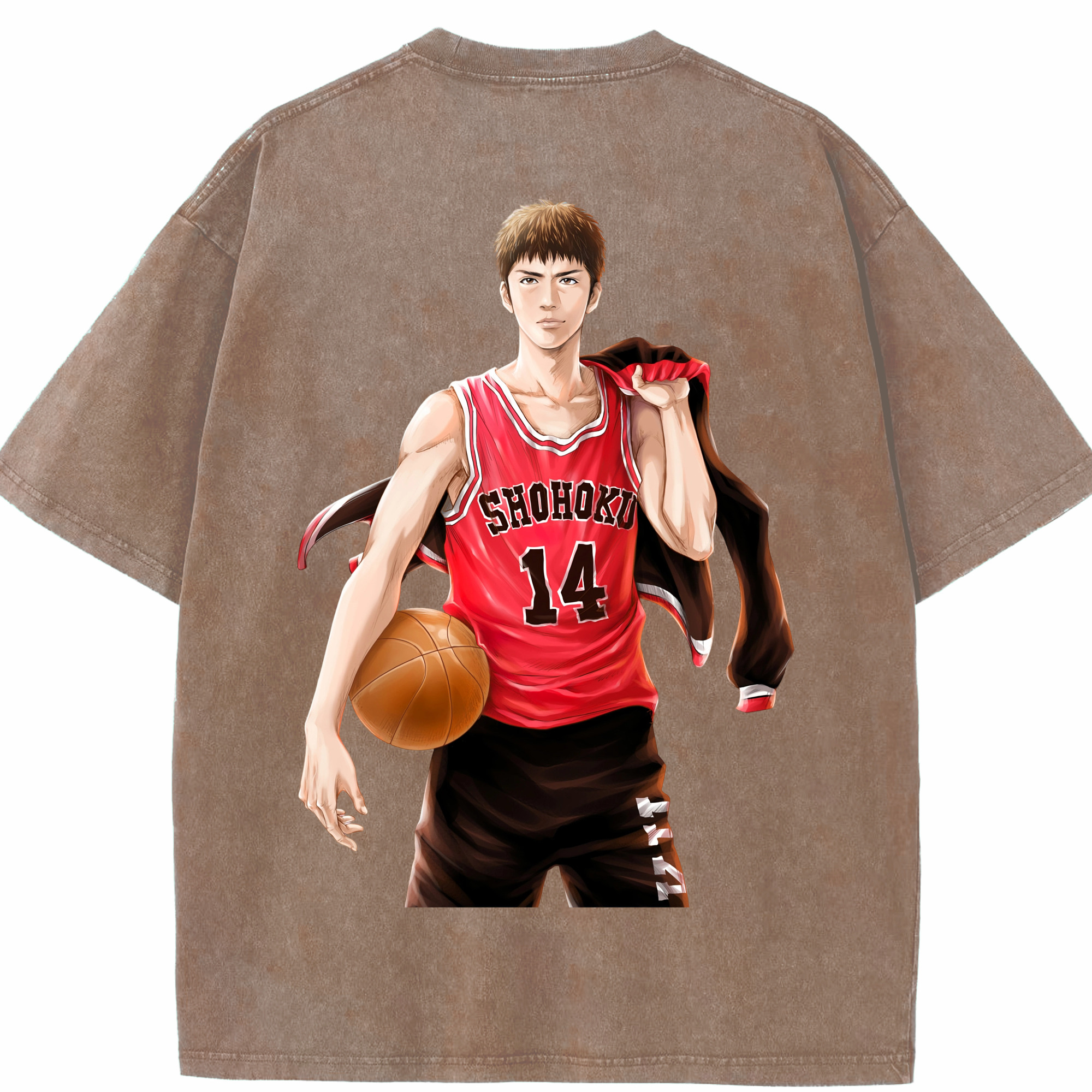 SLAM DUNK／スラムダンク 綿100% ヴィンテージ風 半袖Tシャツ（背面プリント）