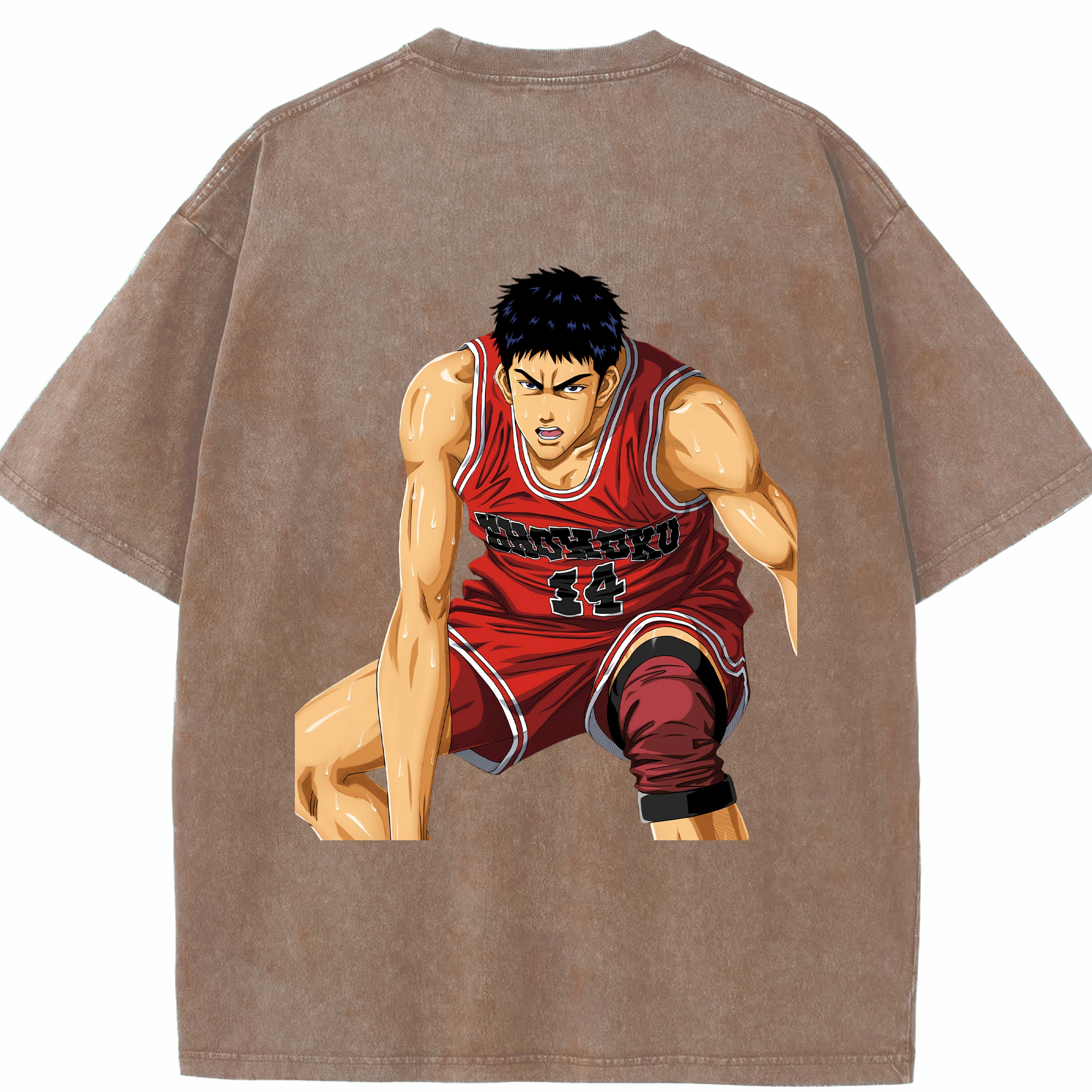SLAM DUNK／スラムダンク 綿100% ヴィンテージ風 半袖Tシャツ（背面プリント）
