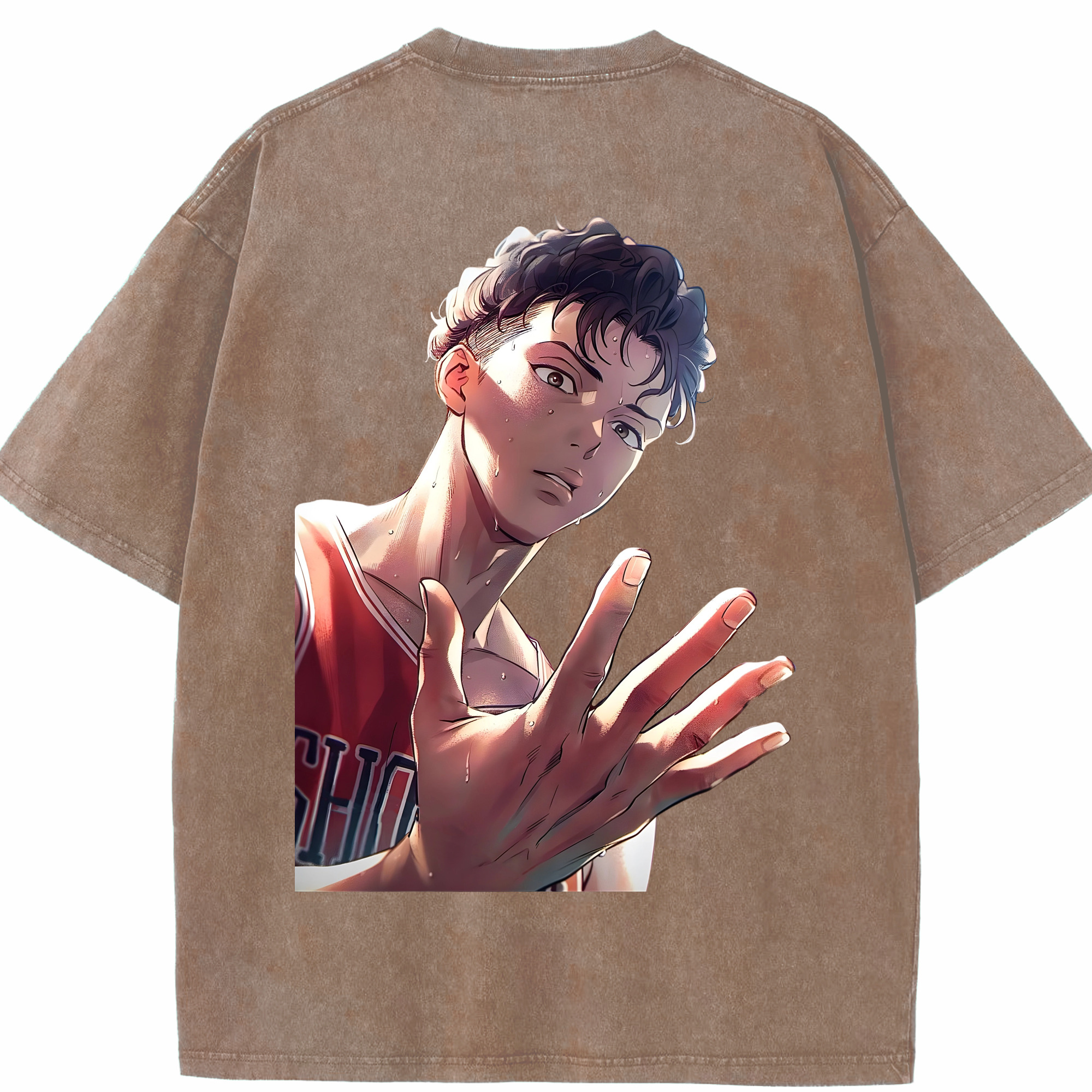 SLAM DUNK／スラムダンク 綿100% ヴィンテージ風 半袖Tシャツ（背面プリント）