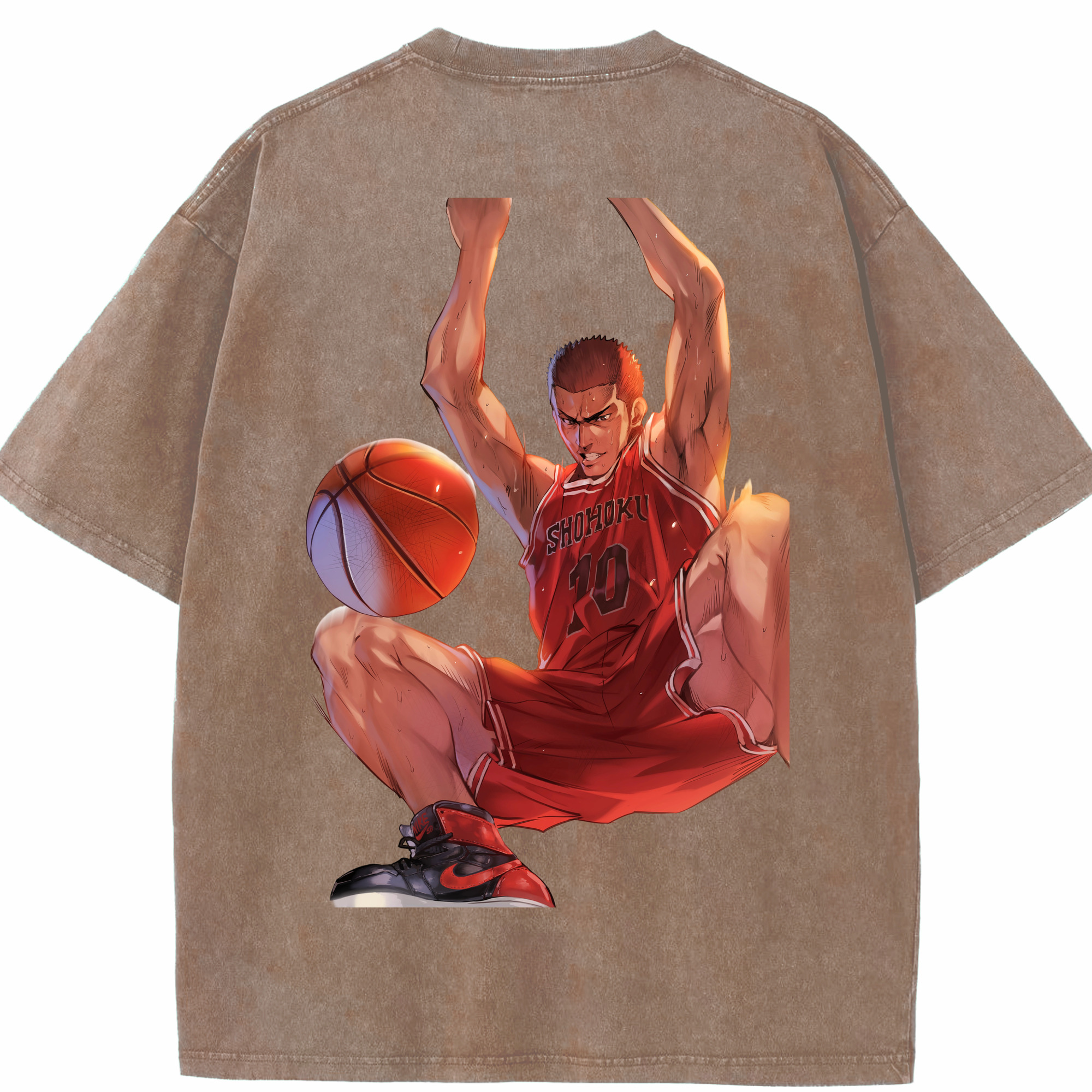 SLAM DUNK／スラムダンク 綿100% ヴィンテージ風 半袖Tシャツ（背面プリント）