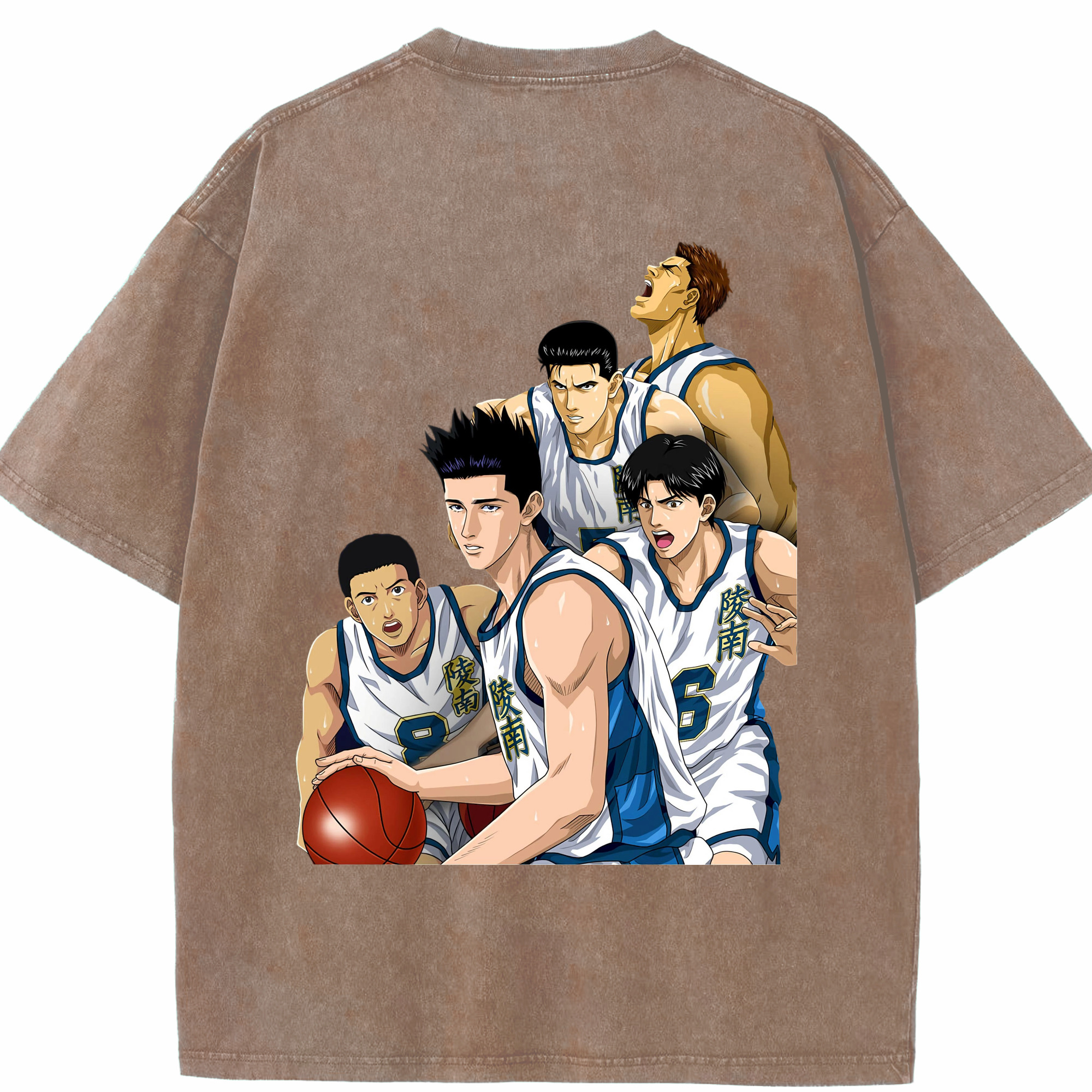 SLAM DUNK／スラムダンク 綿100% ヴィンテージ風 半袖Tシャツ（背面プリント）