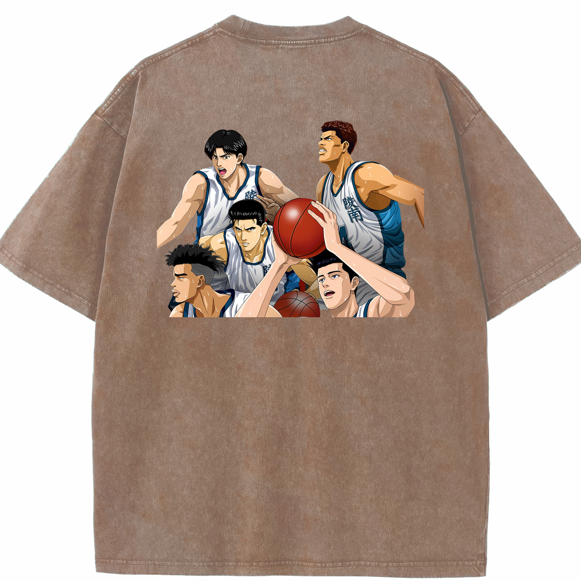 SLAM DUNK／スラムダンク 綿100% ヴィンテージ風 半袖Tシャツ（背面プリント）