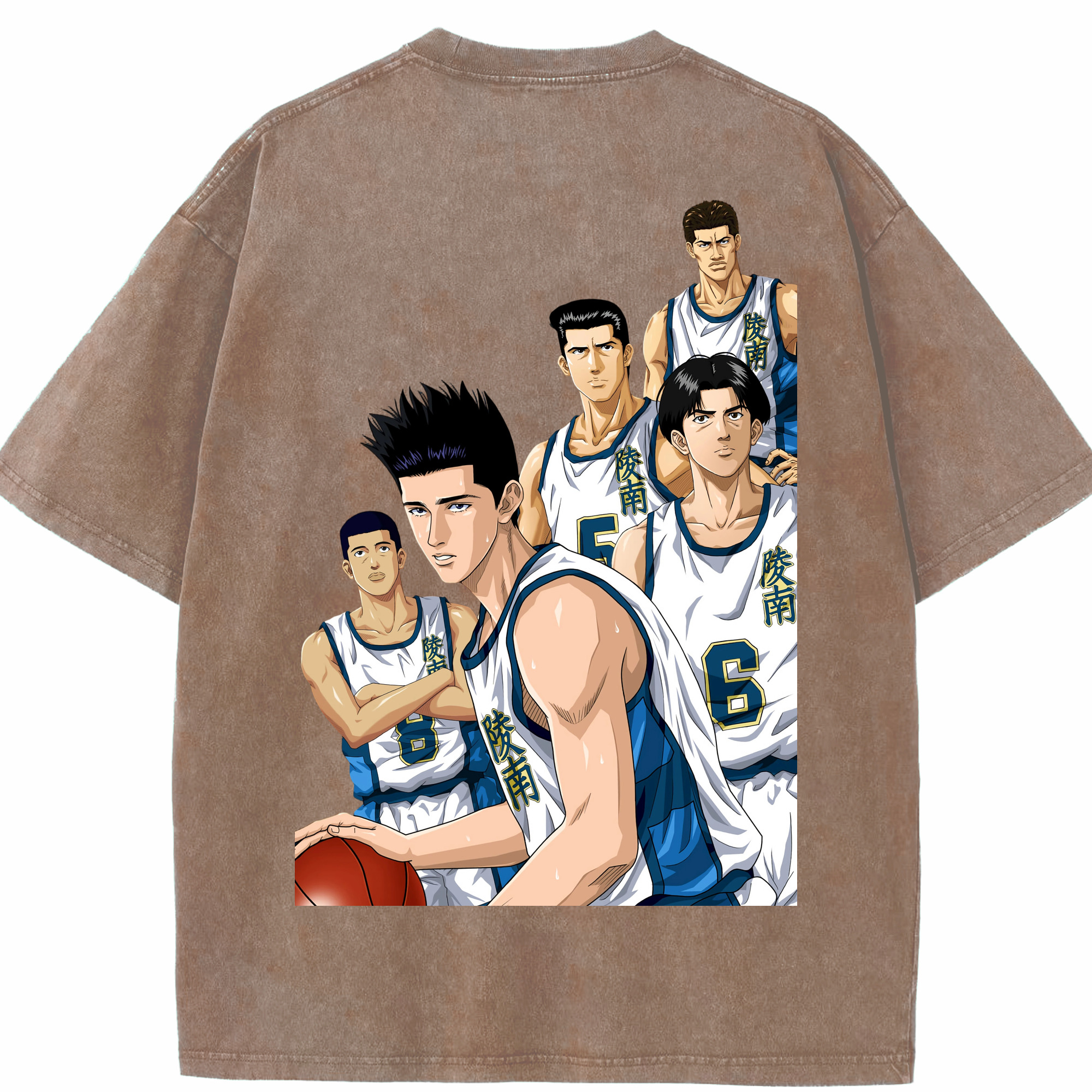 SLAM DUNK／スラムダンク 綿100% ヴィンテージ風 半袖Tシャツ（背面プリント）