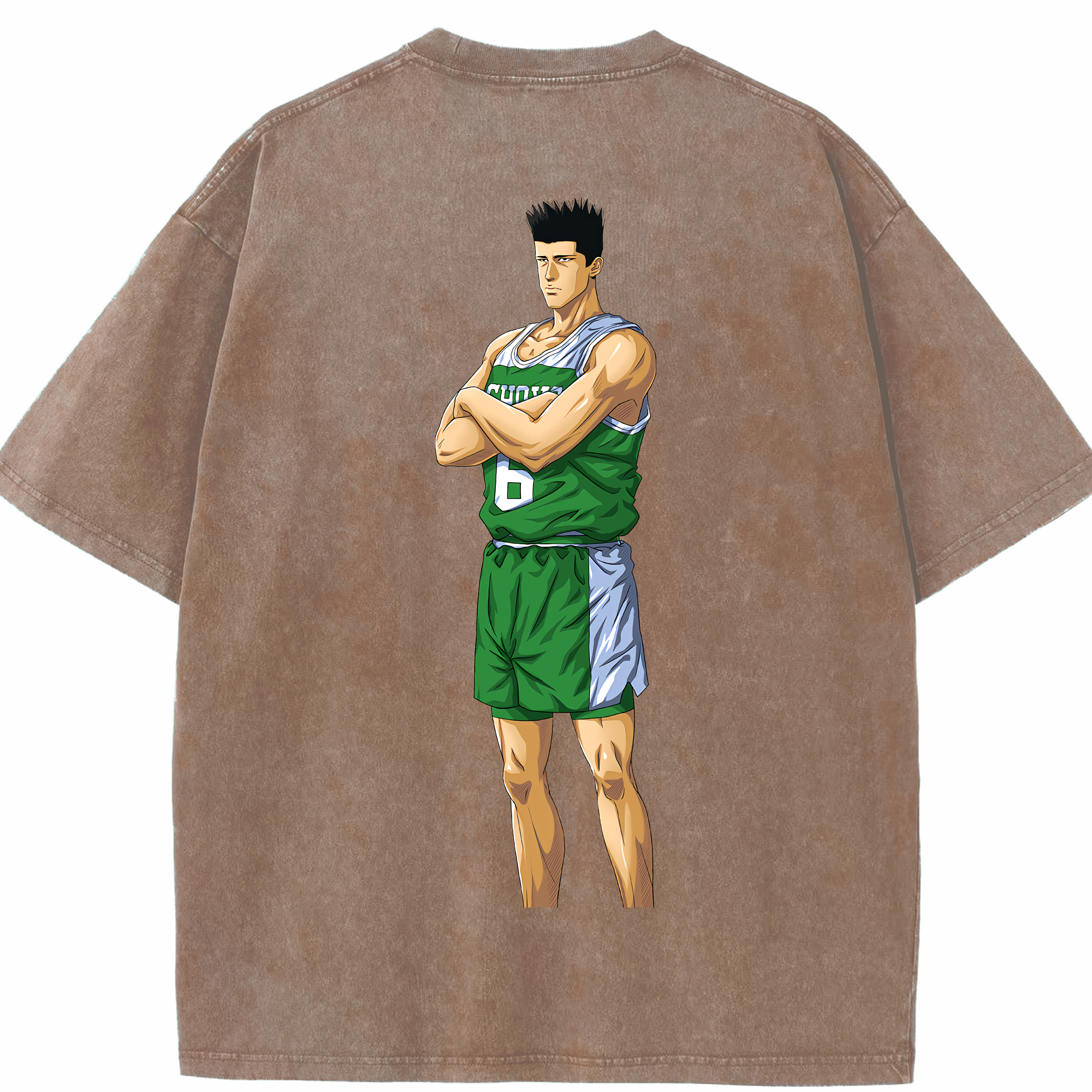 SLAM DUNK／スラムダンク 綿100% ヴィンテージ風 半袖Tシャツ（背面プリント）