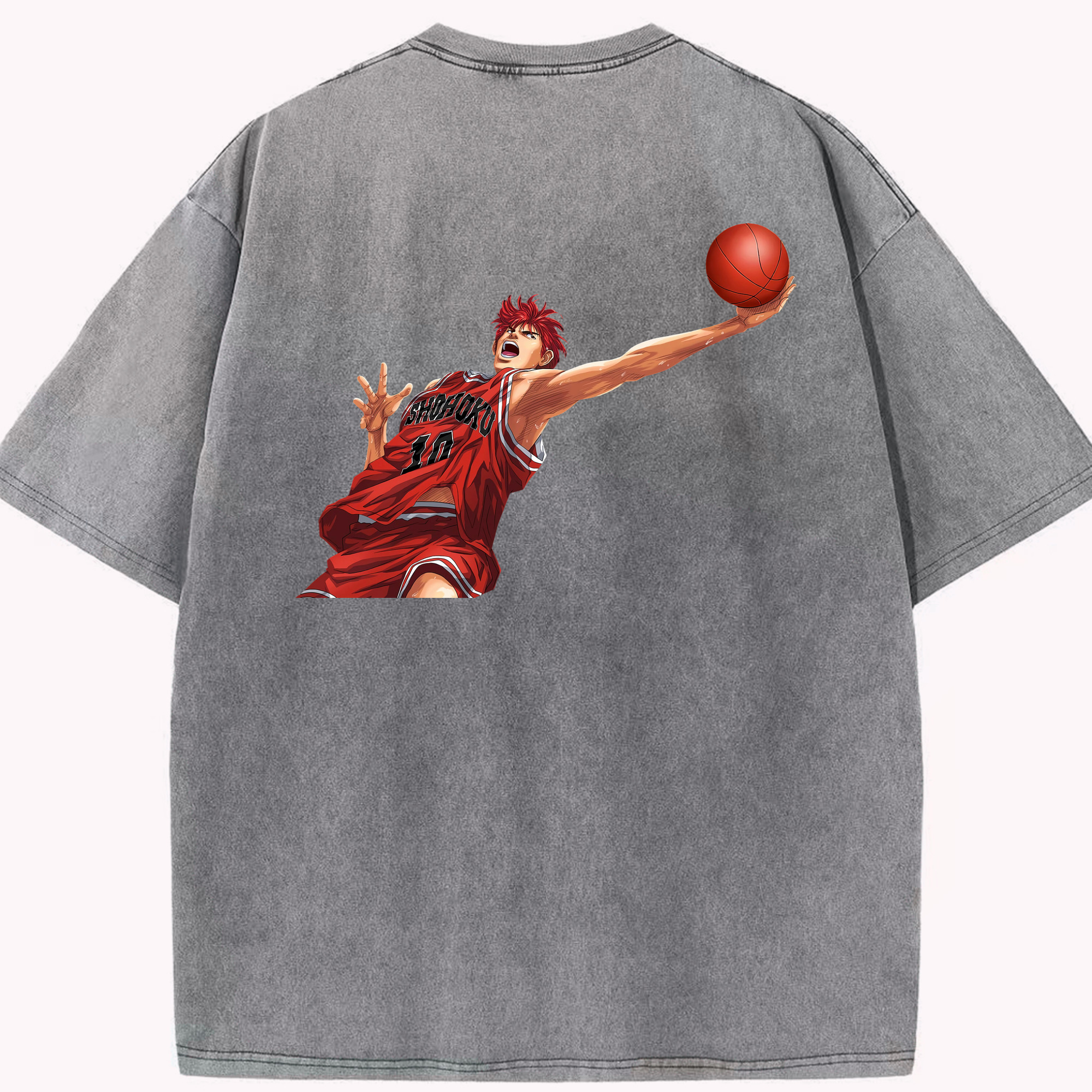 （画像用） SLAM DUNK／スラムダンク 綿100% ヴィンテージ風 半袖Tシャツ（背面プリント）