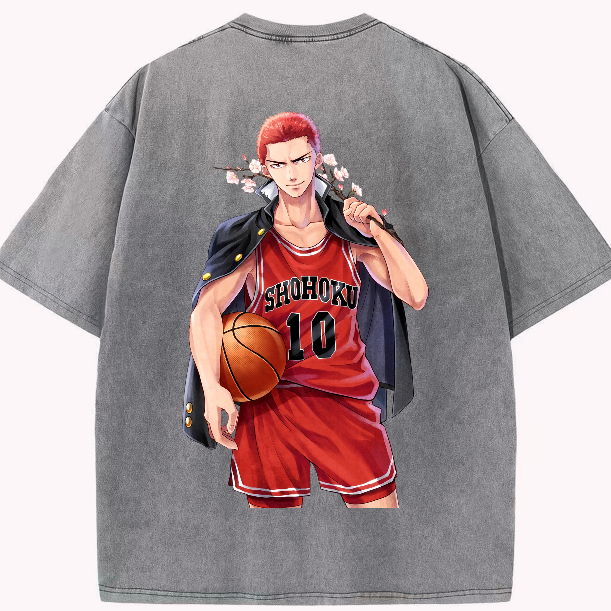 （画像用） SLAM DUNK／スラムダンク 綿100% ヴィンテージ風 半袖Tシャツ（背面プリント）