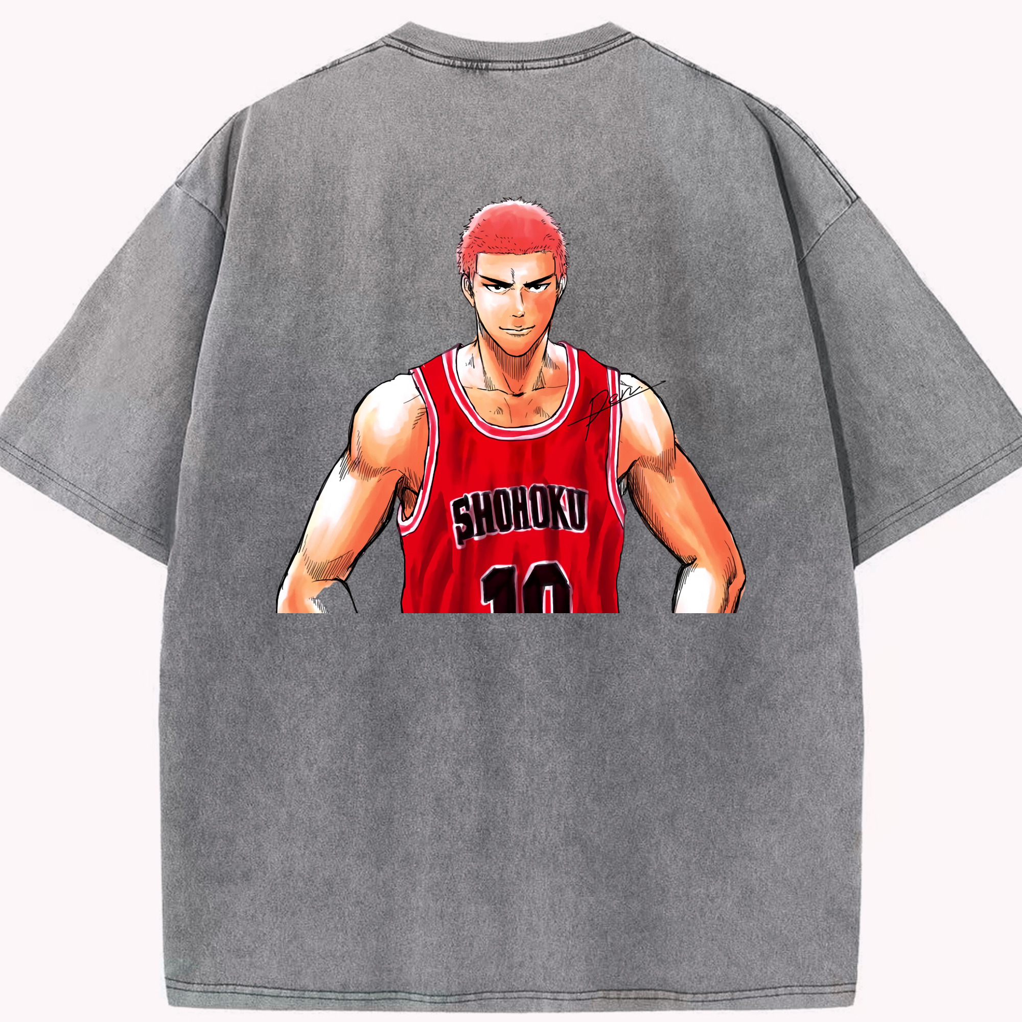 （画像用） SLAM DUNK／スラムダンク 綿100% ヴィンテージ風 半袖Tシャツ（背面プリント）